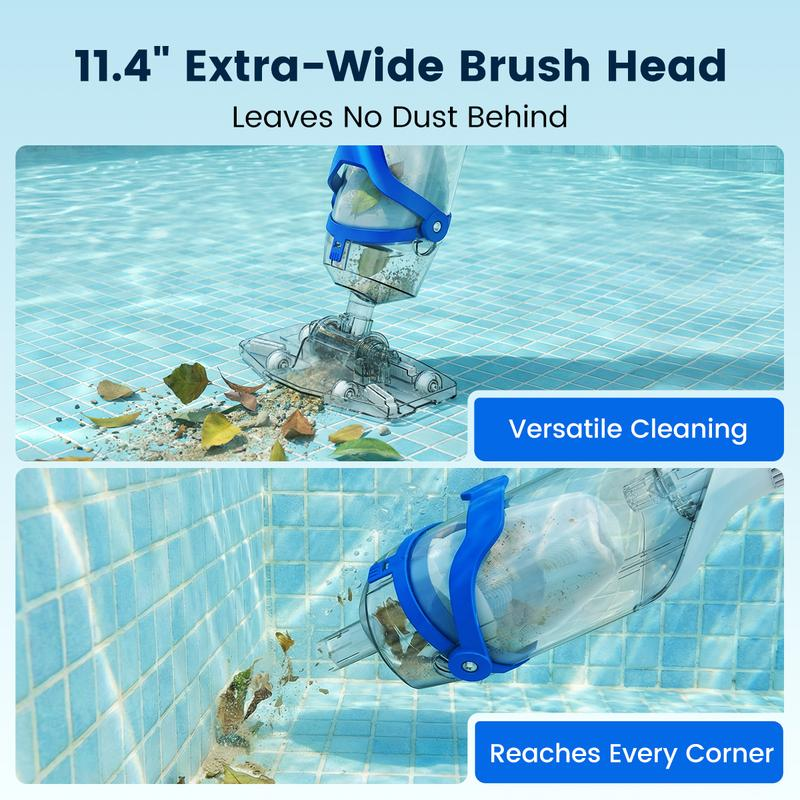 🔥[SUMMER VIBES] Enhulk Cordless Pool Vacuum for Above Ground Pools, Handheld Rechargeable Pool Cleaner with Telescopic Pole 🌀