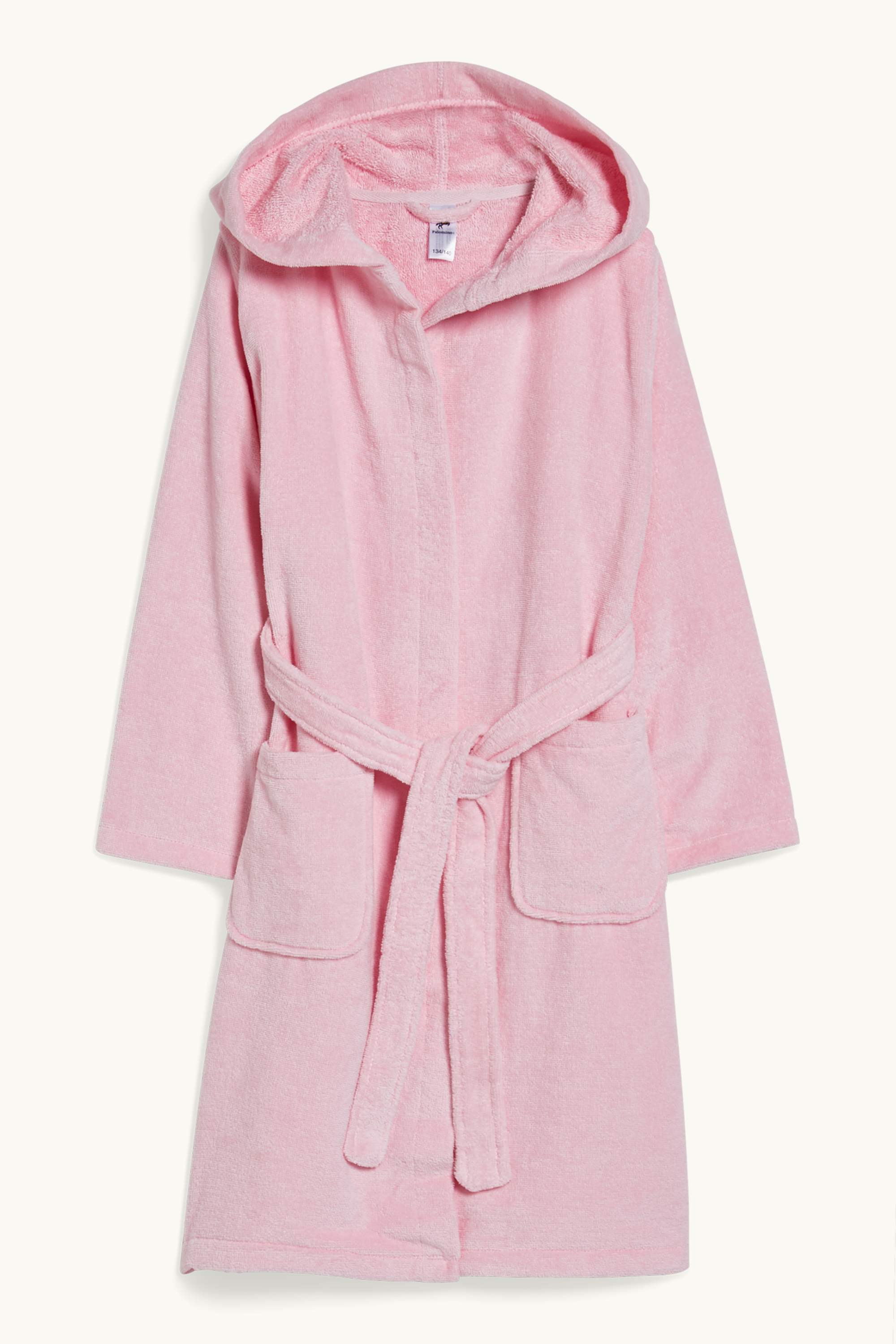 Terry cloth bathrobe with hood rose