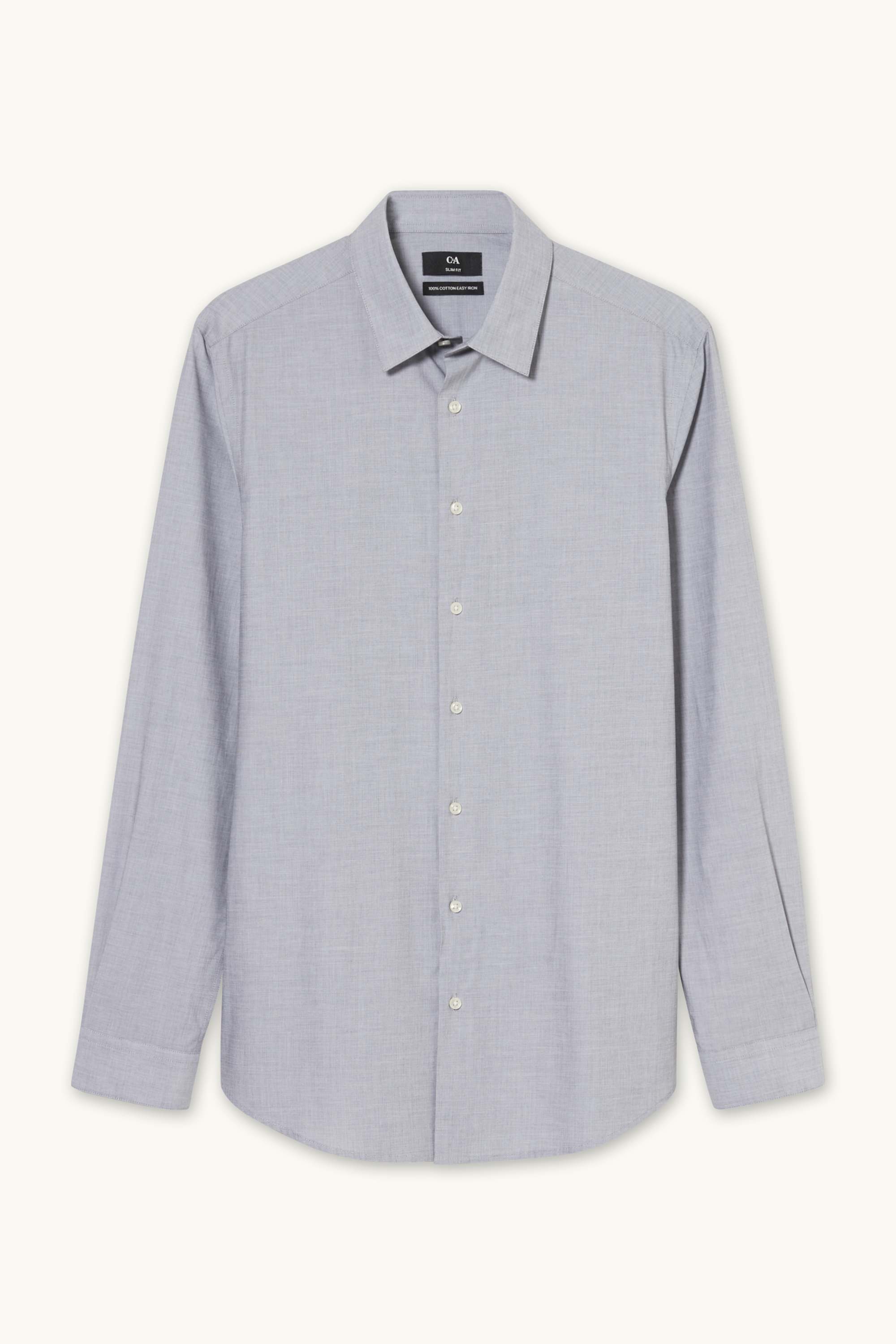 Business shirt - slim fit - Kent collar - easy-iron light gray