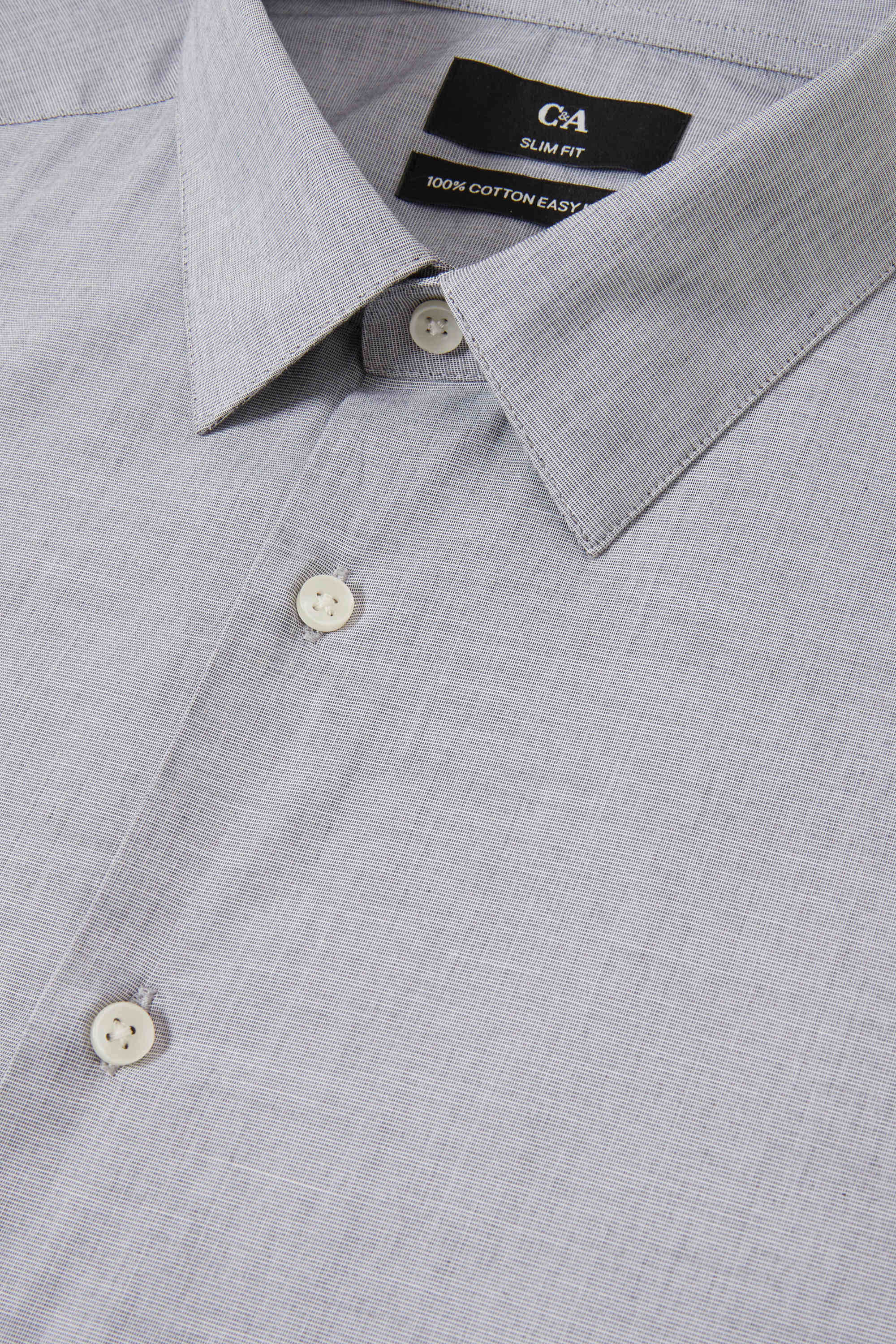Business shirt - slim fit - Kent collar - easy-iron light gray
