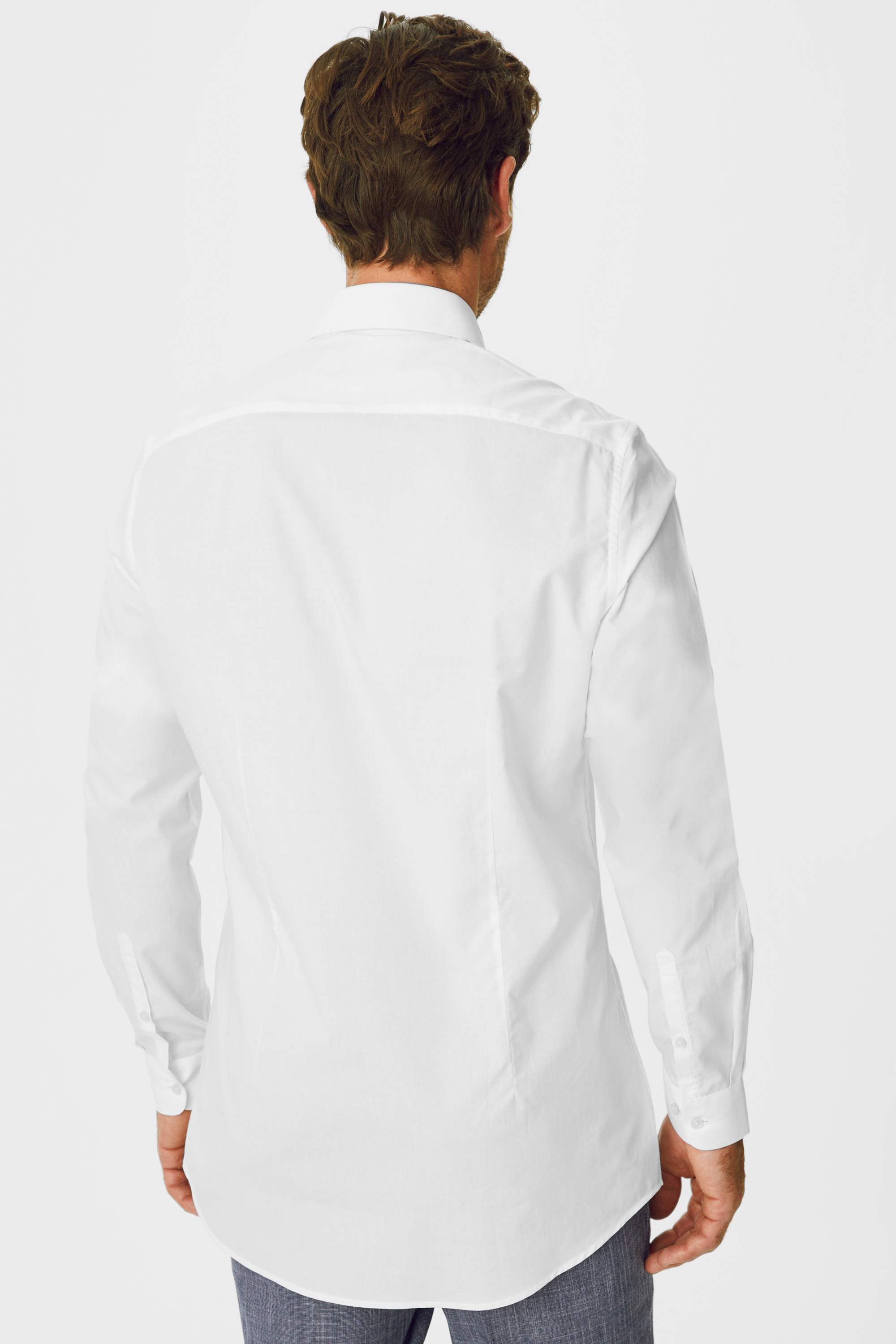 Business shirt - slim fit - extra-long sleeves - easy-iron white