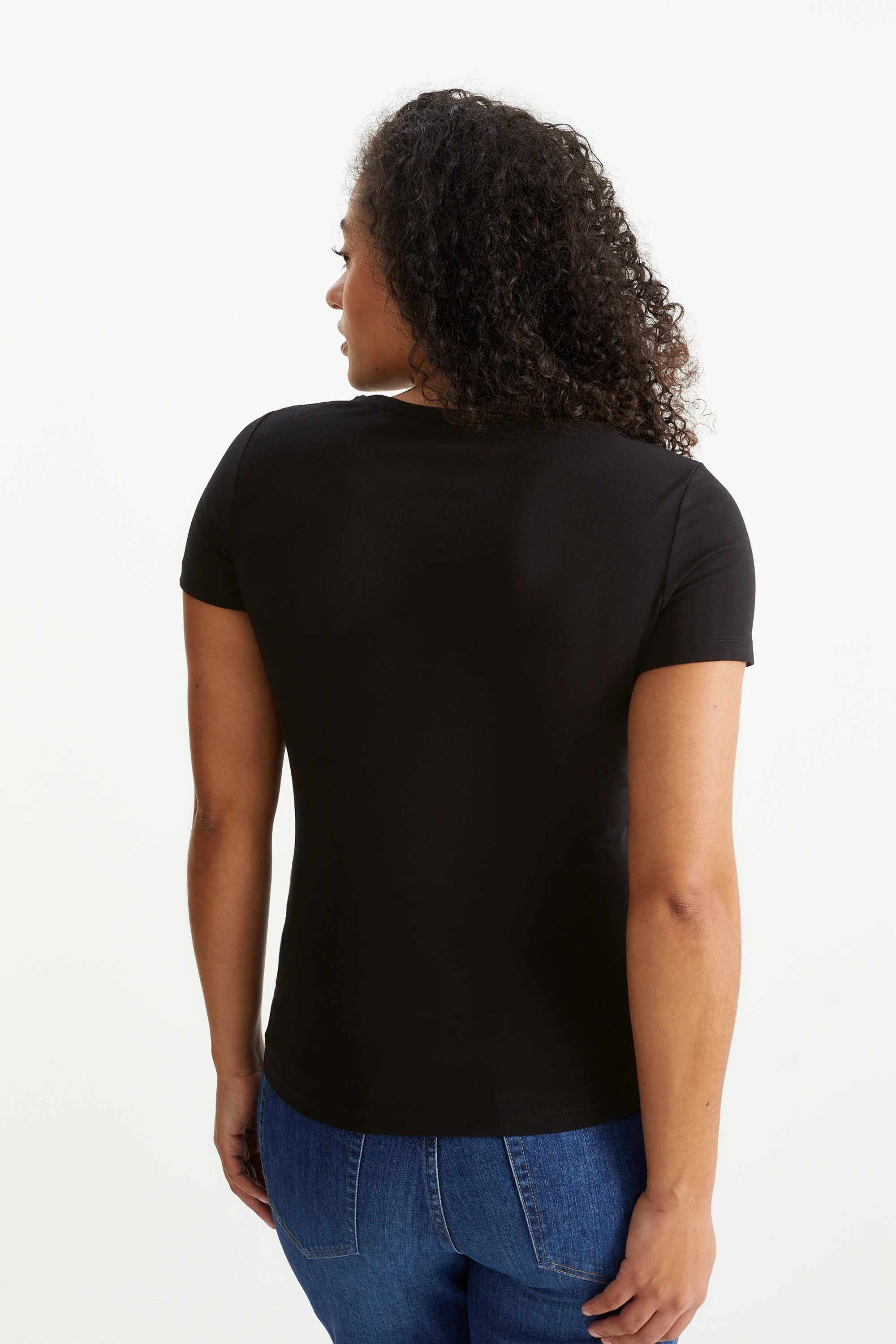Multipack of 3 - basic V-neck T-shirt black