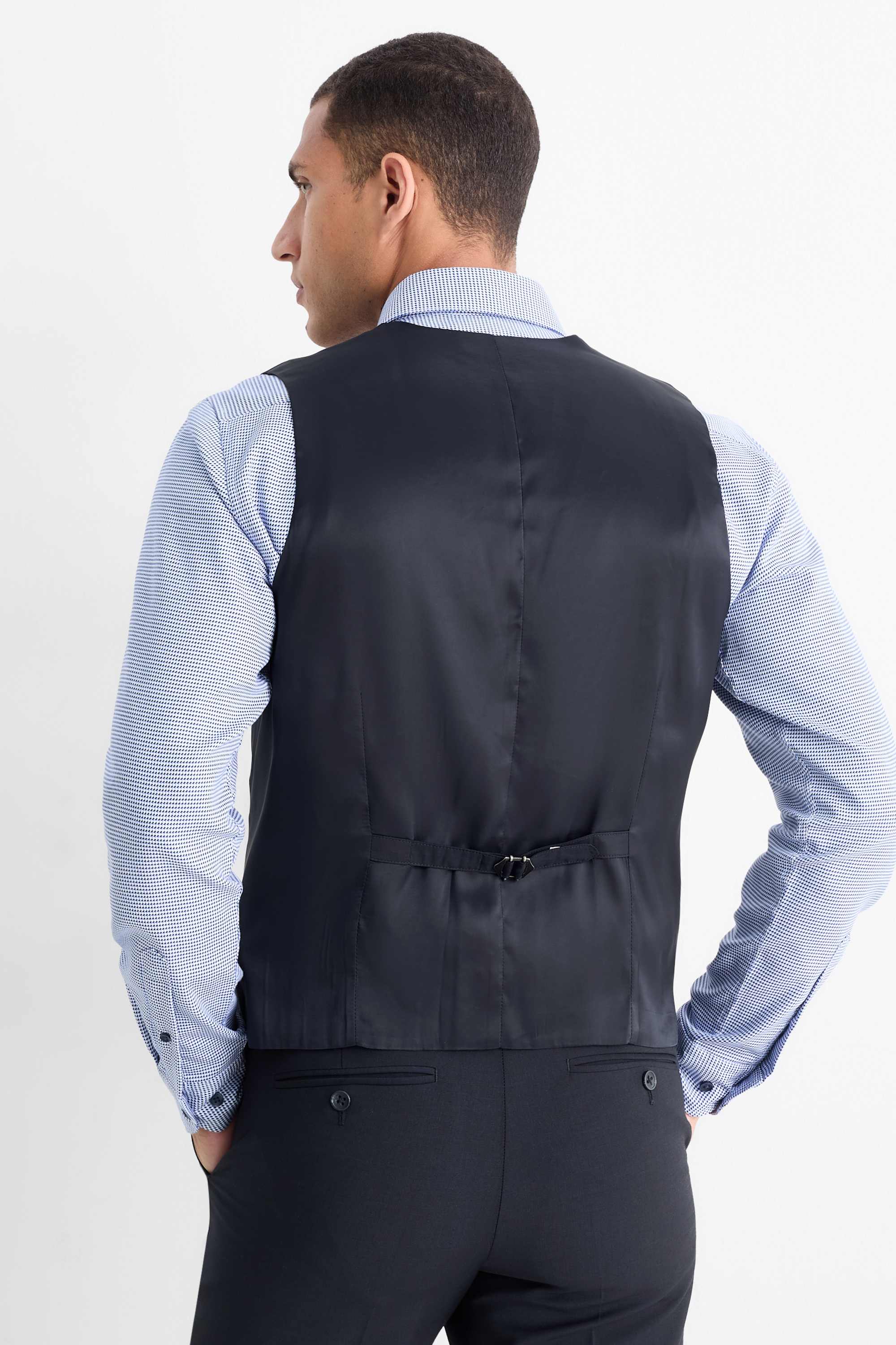 Waistcoat - regular fit - Flex - new wool blend dark blue