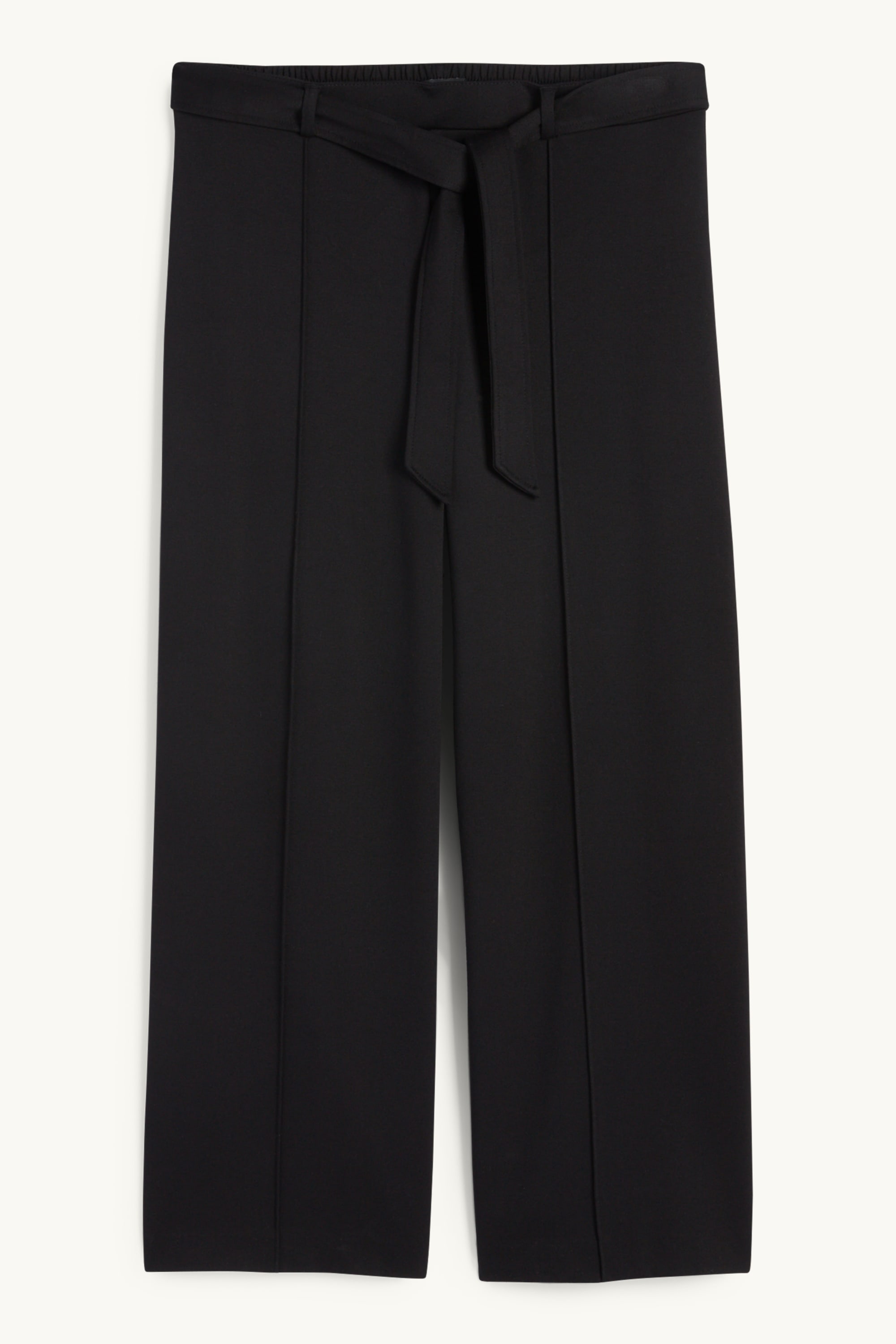 Jersey trousers - mid-rise waist - flared fit black