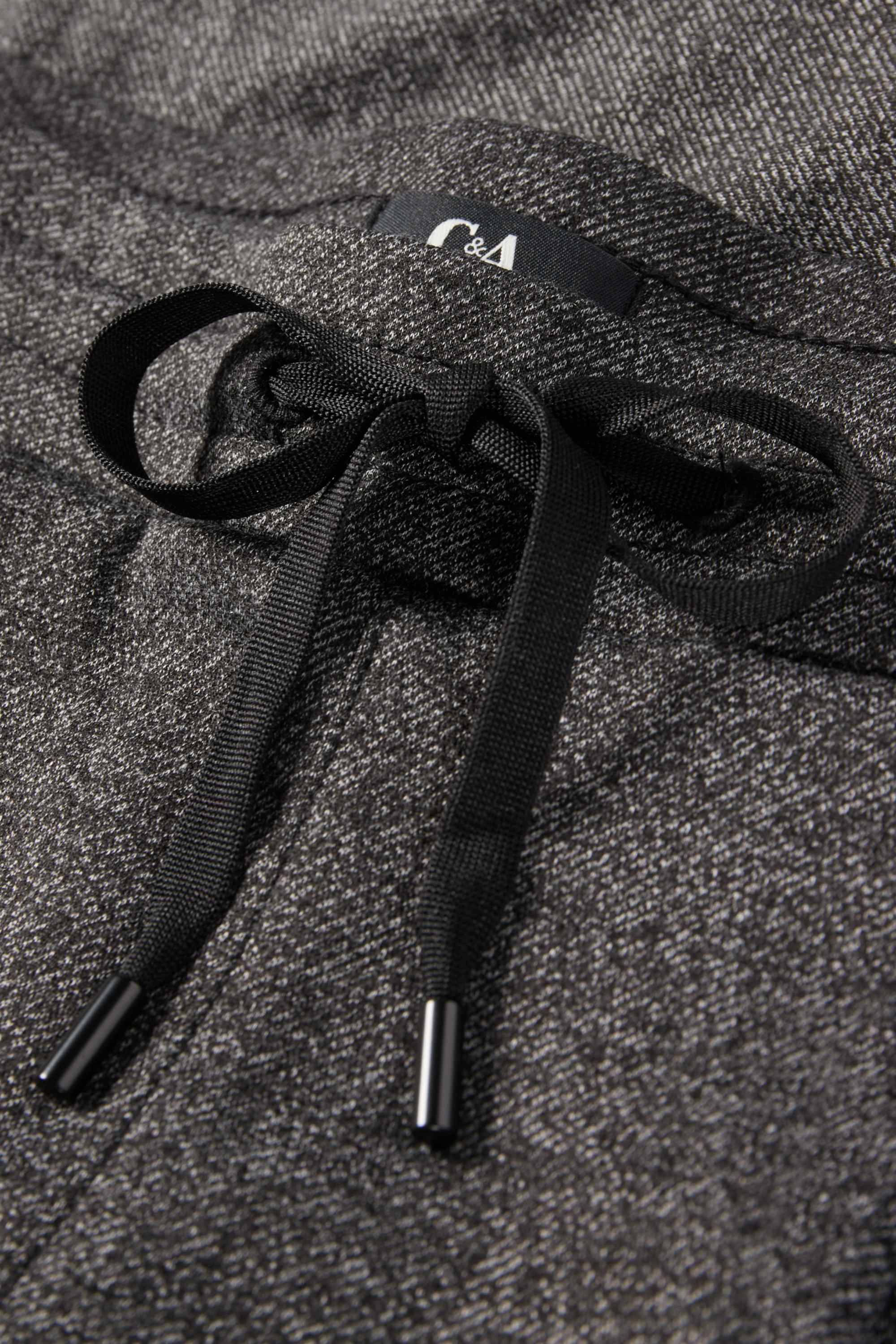 Cloth trousers - mid-rise waist - tapered fit gray-brown