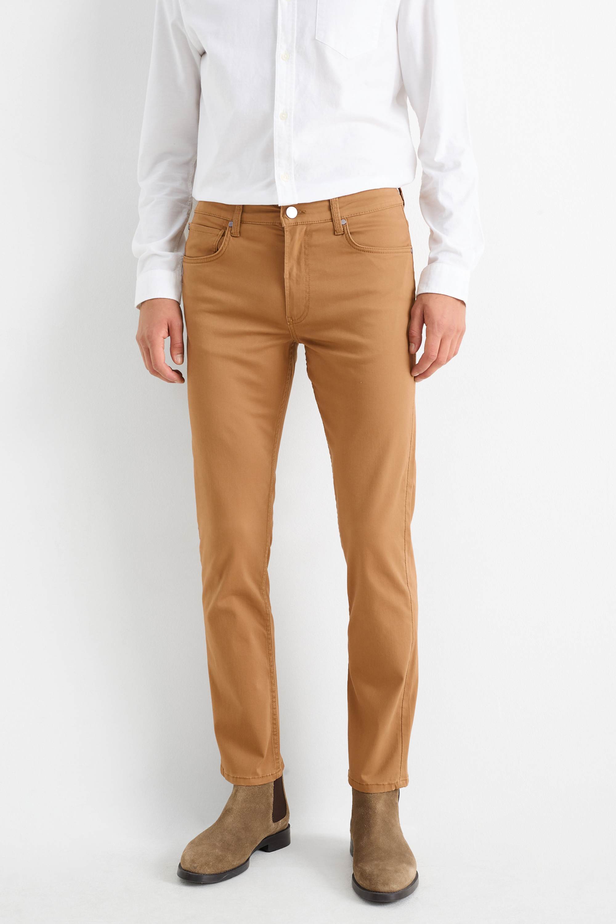 Trousers - slim fit brown