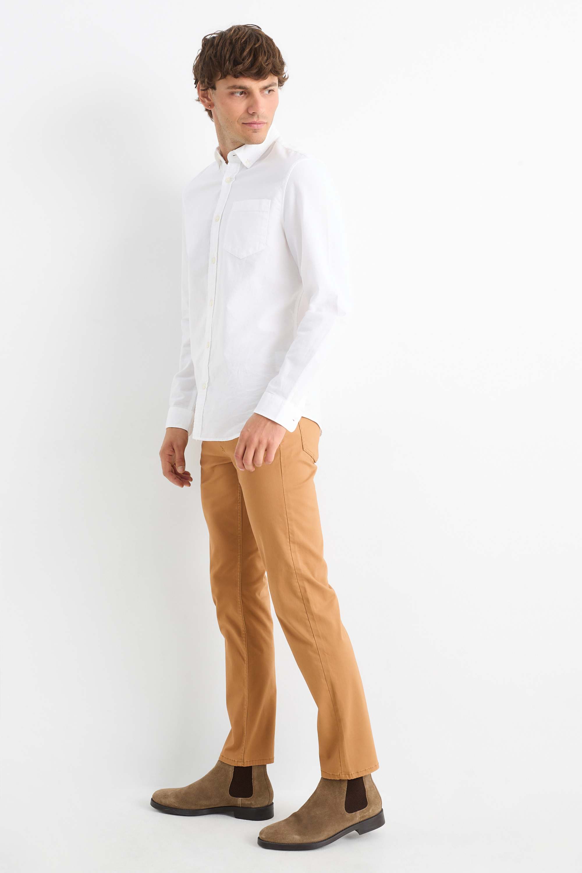 Trousers - slim fit brown