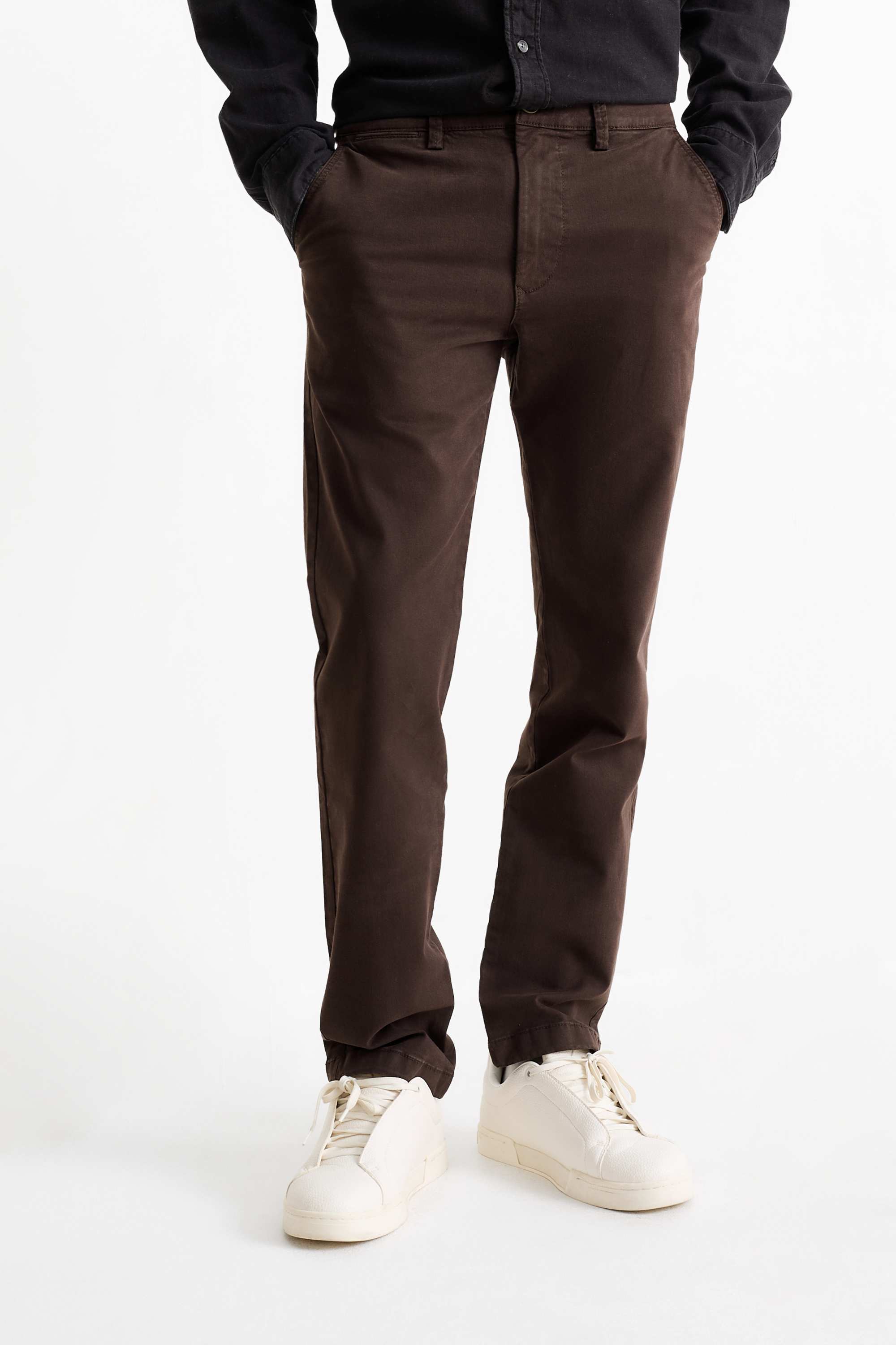 Chinos - slim fit - Flex dark brown
