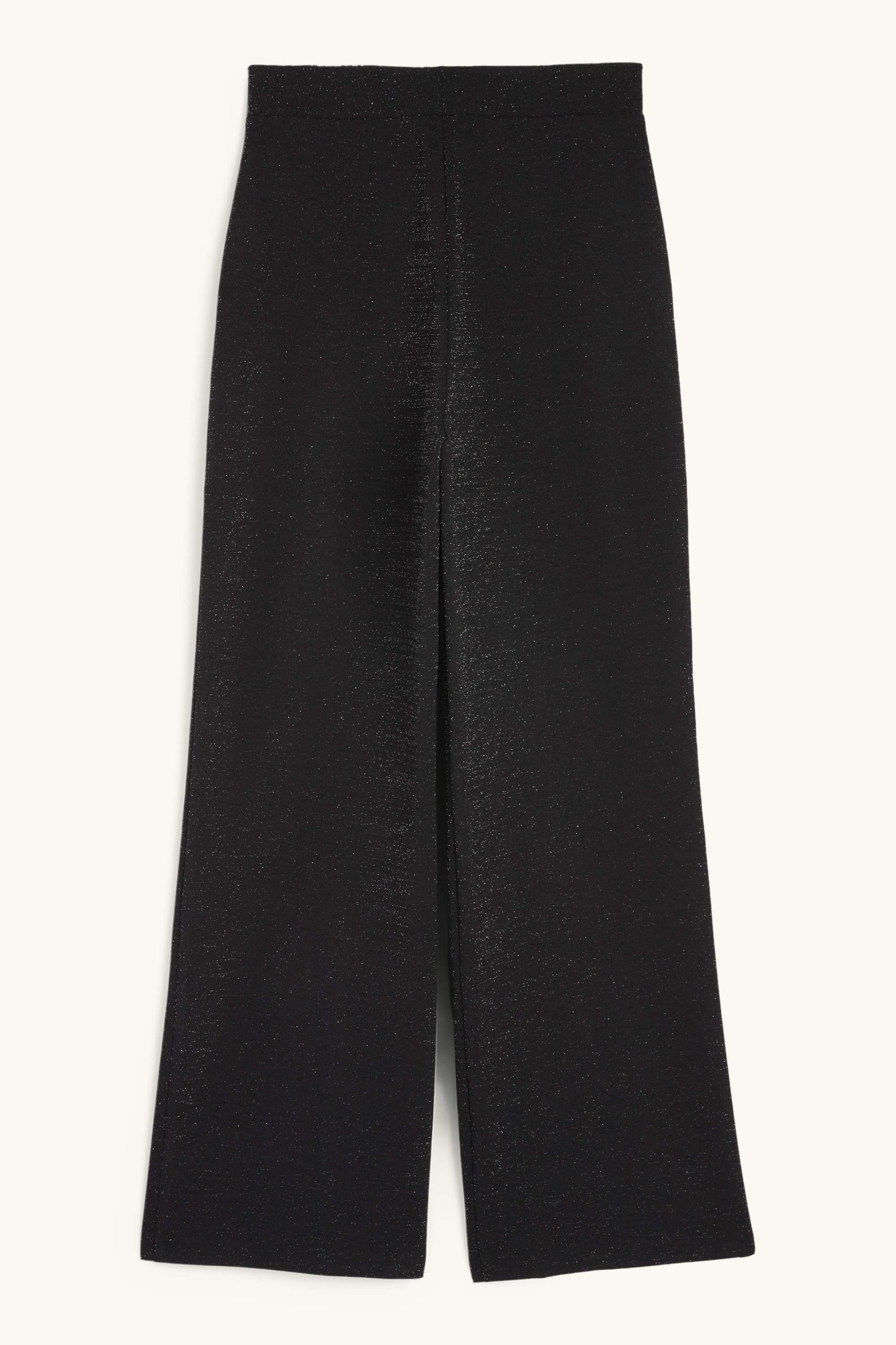 Jersey trousers - mid-rise waist - wide leg black