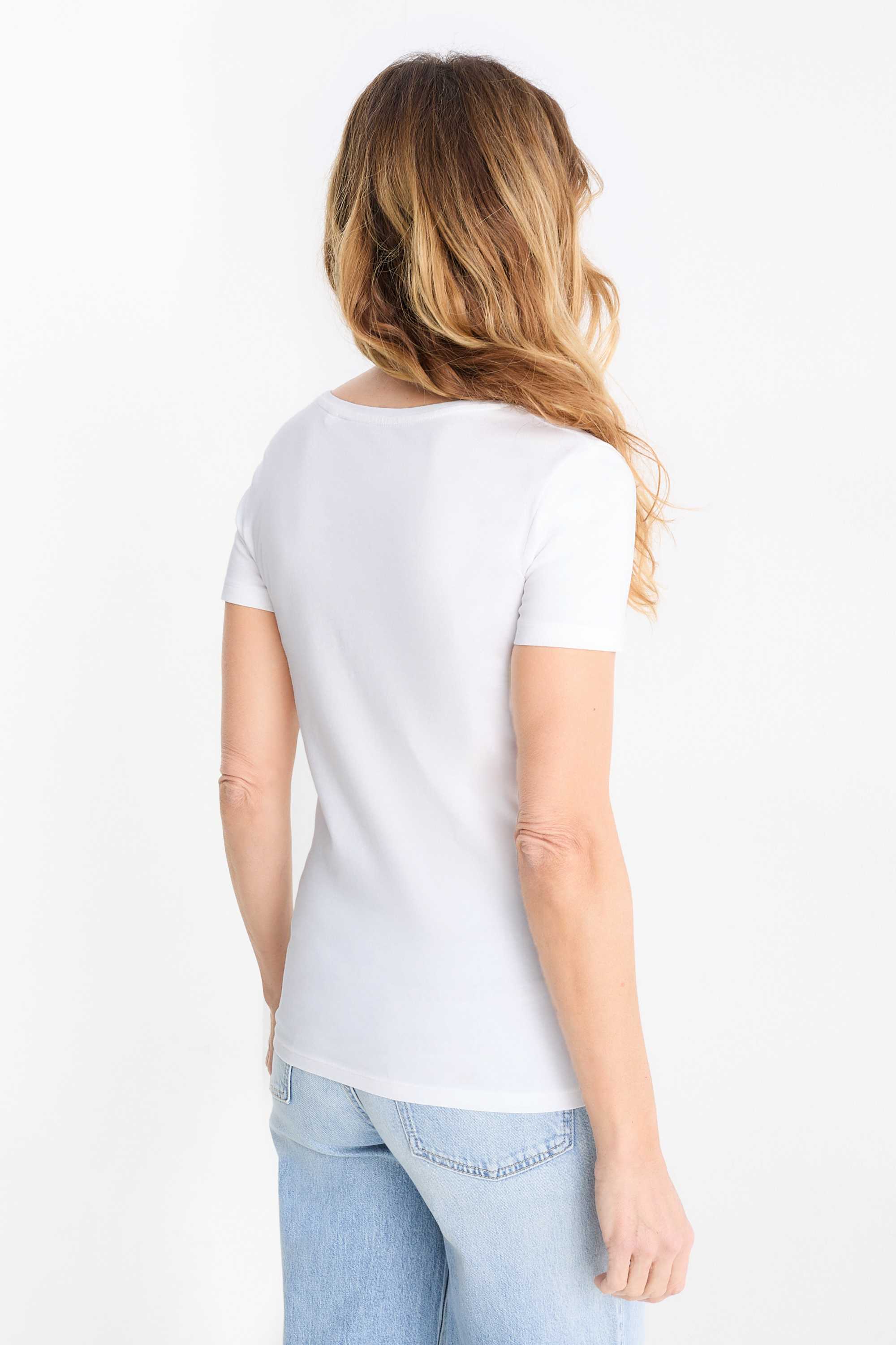 V-neck T-shirt - slim fit white
