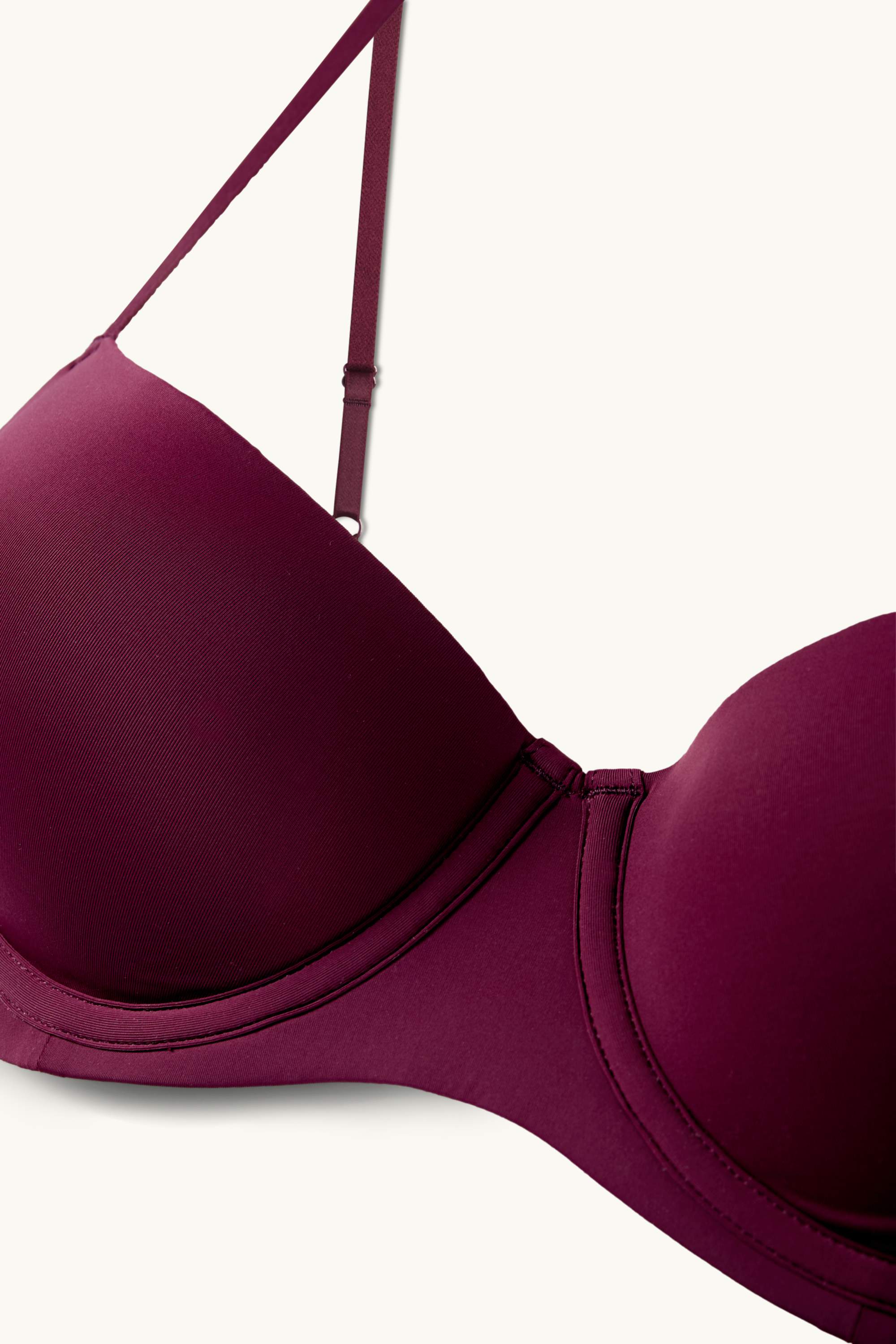 Underwire bra - DEMI - padded - LYCRA® bordeaux