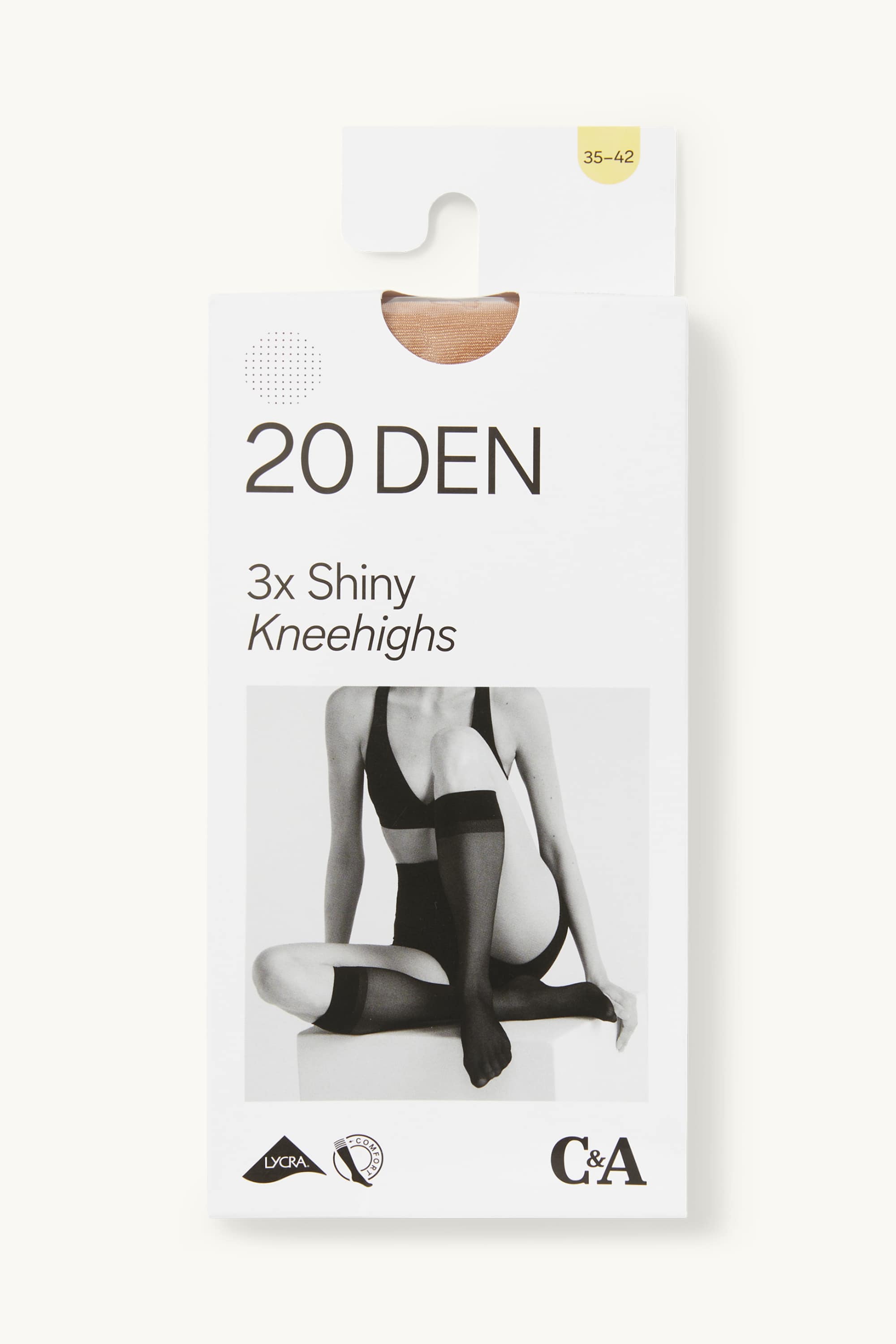 Multipack of 3 - sheer knee-highs - LYCRA® - 20 denier light beige