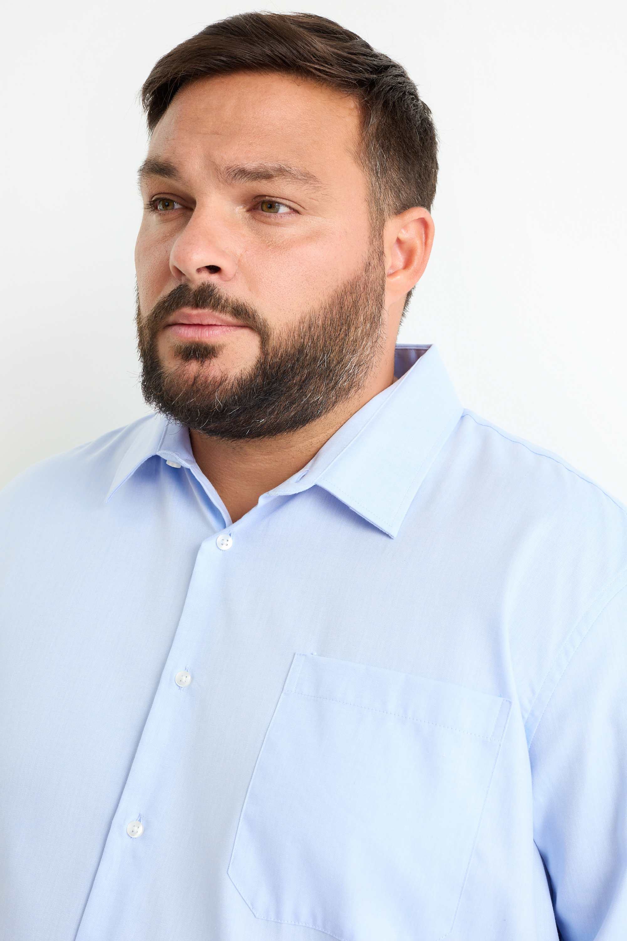 Shirt - regular fit - kent collar - easy-iron light blue
