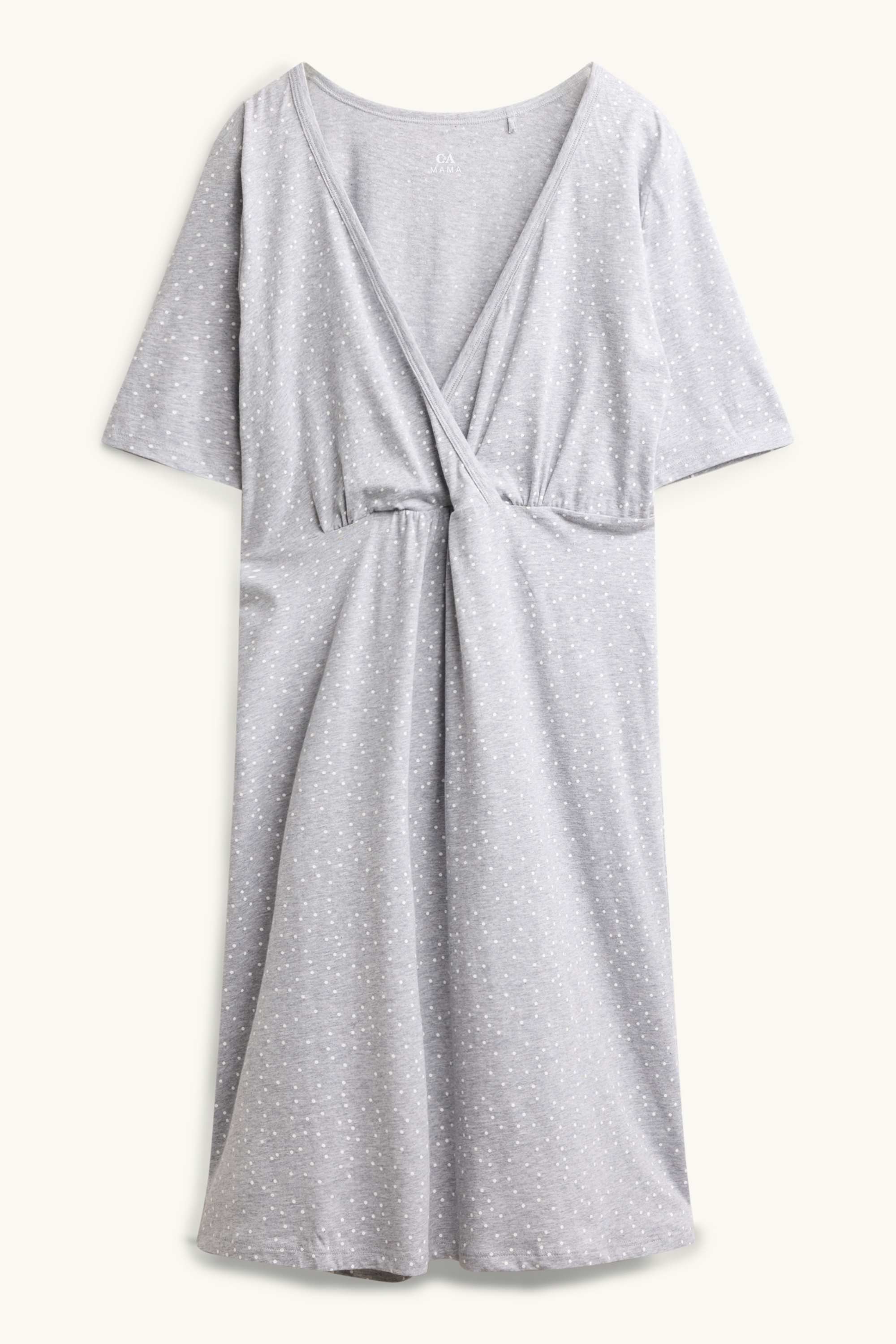 Nursing nightdress - polka dot gray