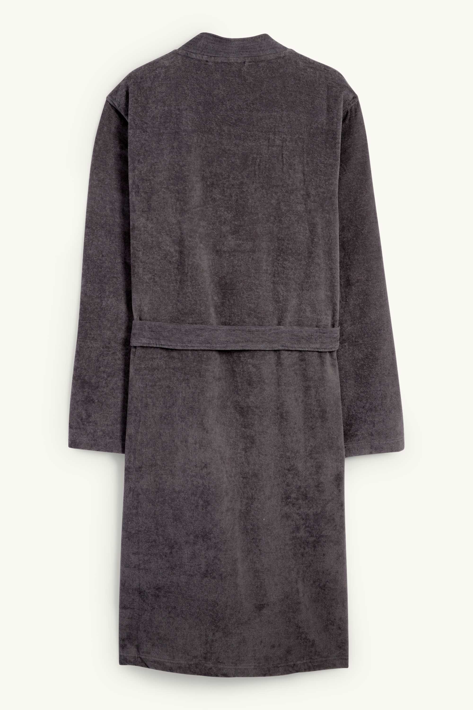 Terry cloth bathrobe dark gray