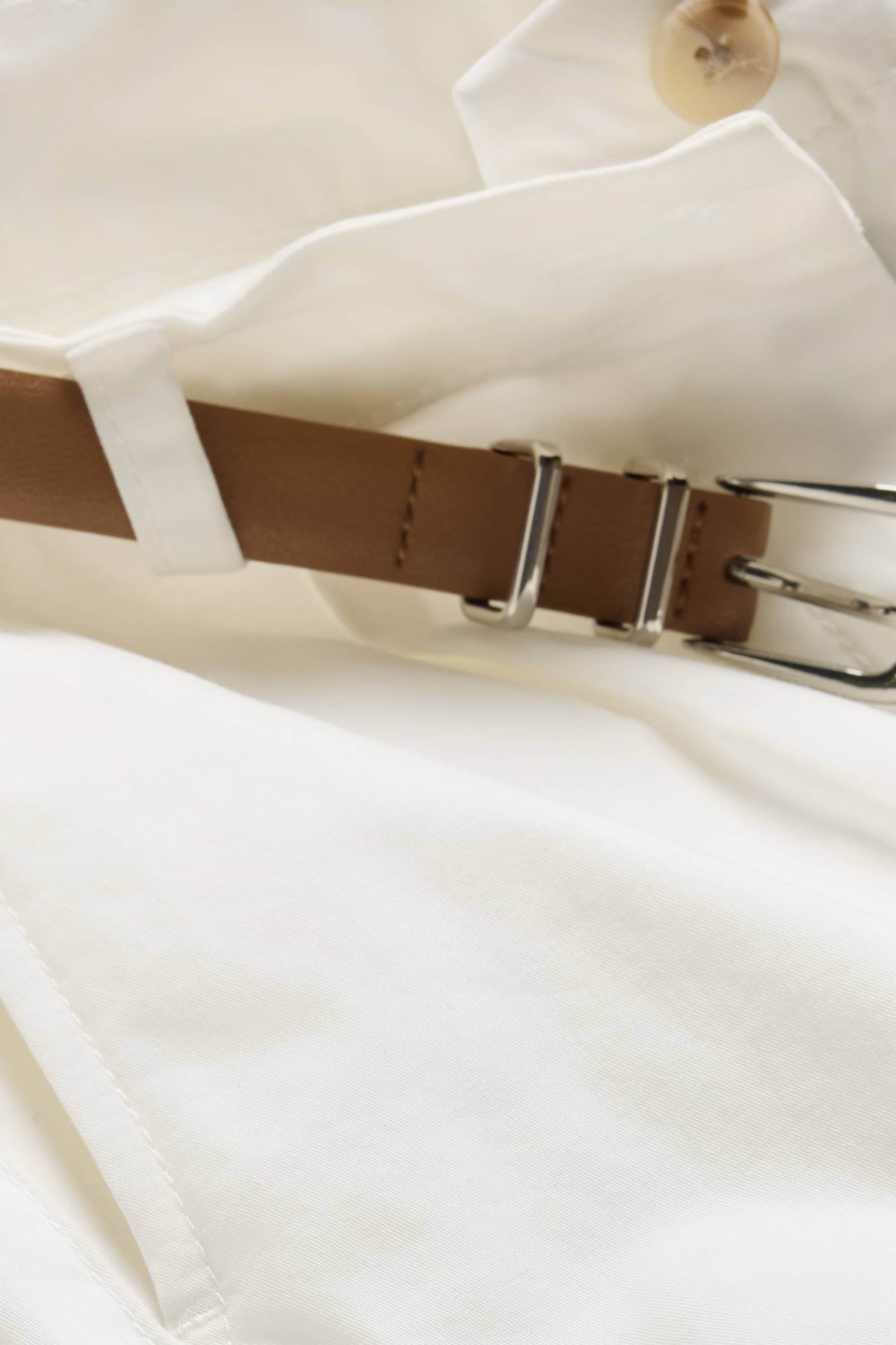 Shorts with belt - high waist white