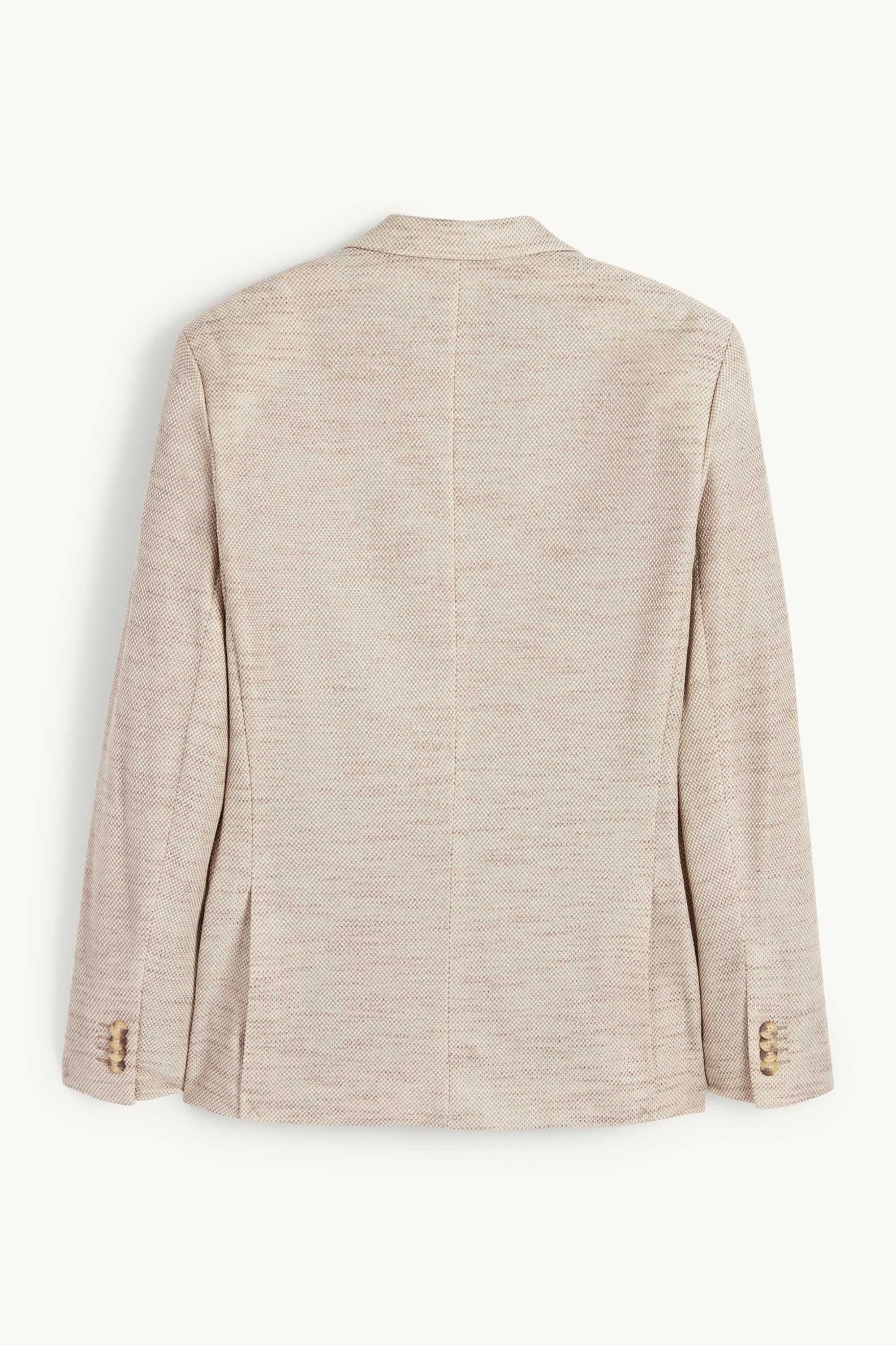 Tailored jacket - regular fit - Flex - textured light beige