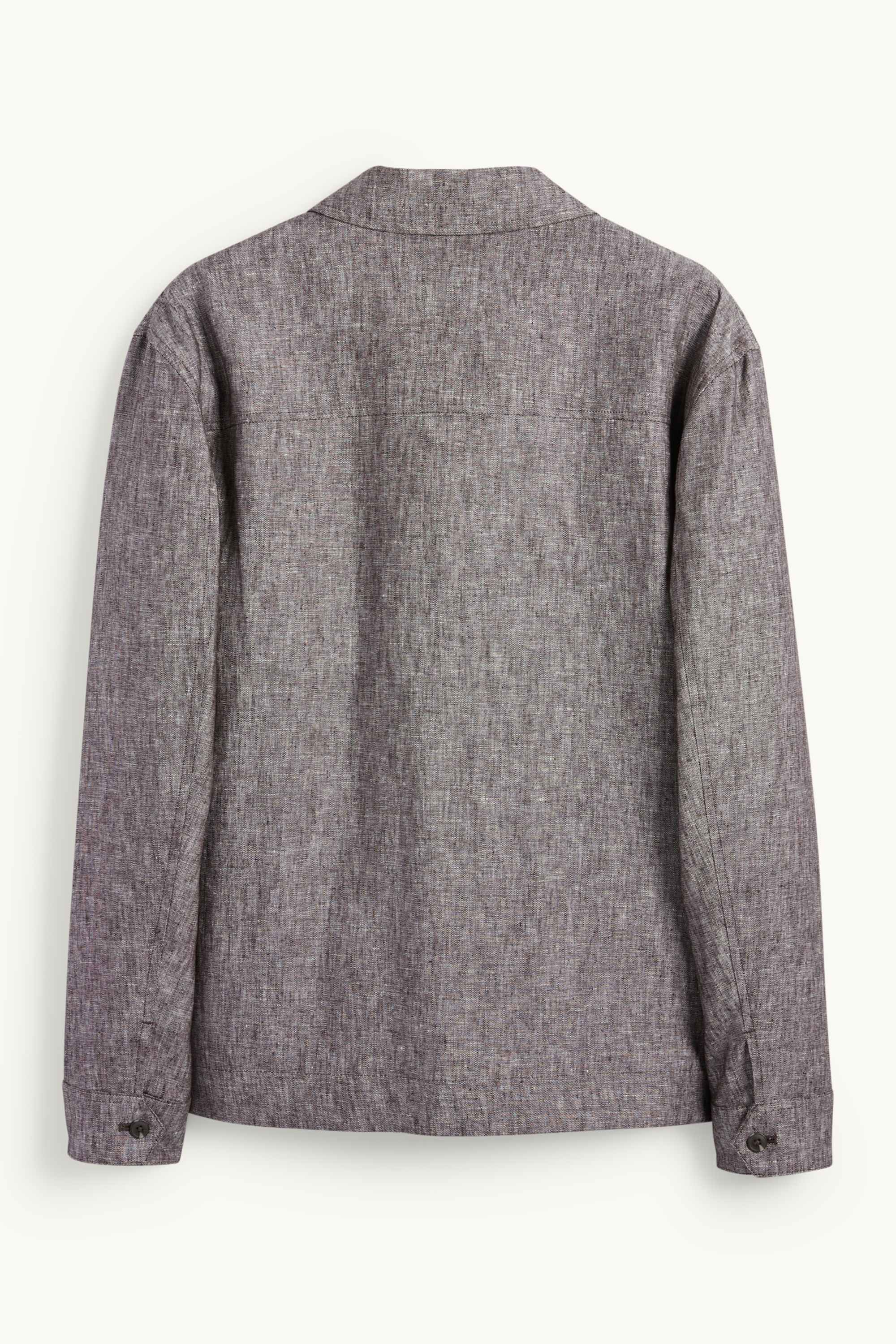 Shirt jacket - linen blend light gray