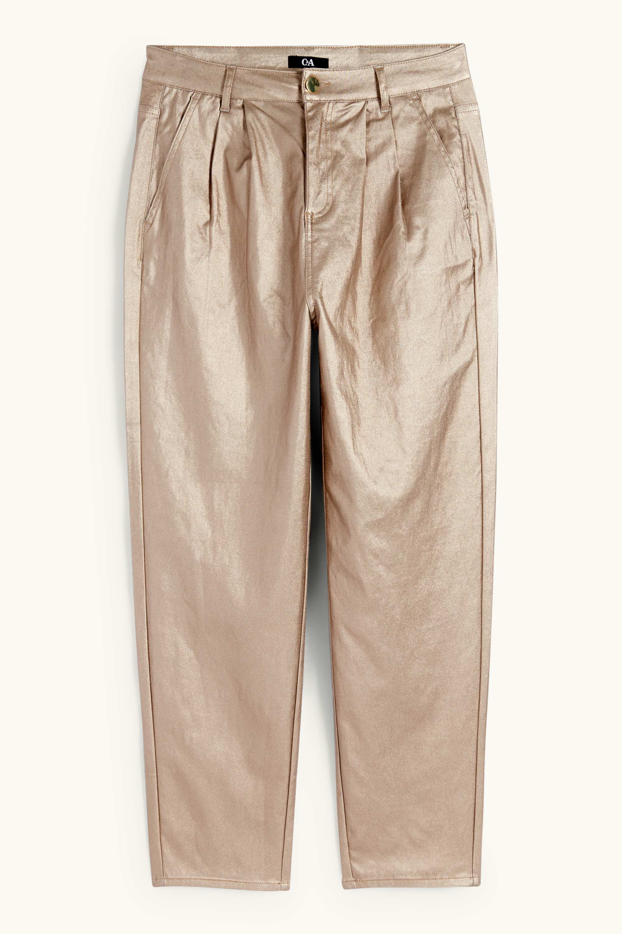 Cloth trousers - high waist - tapered fit gold