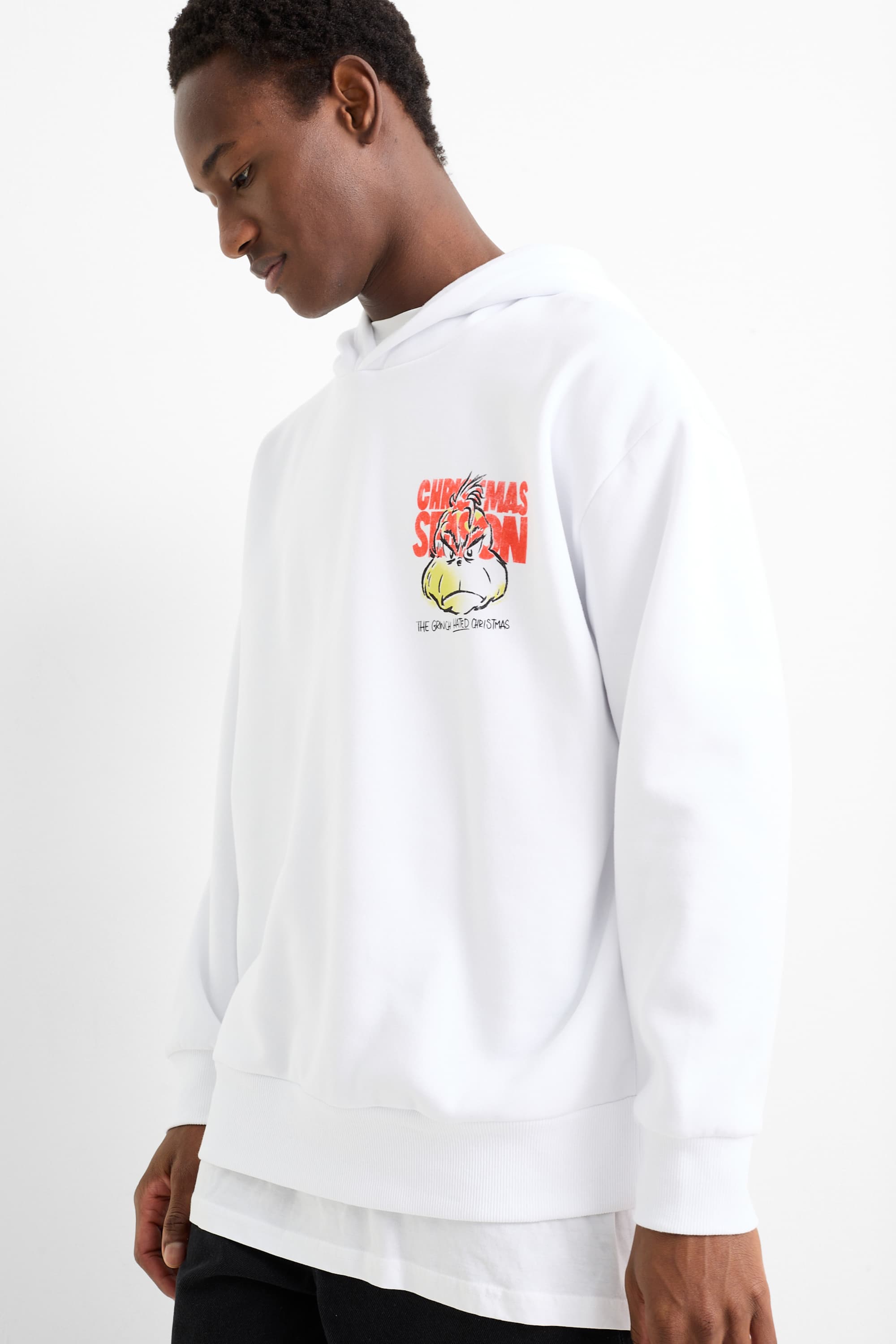 Christmas hoodie - The Grinch cremewhite