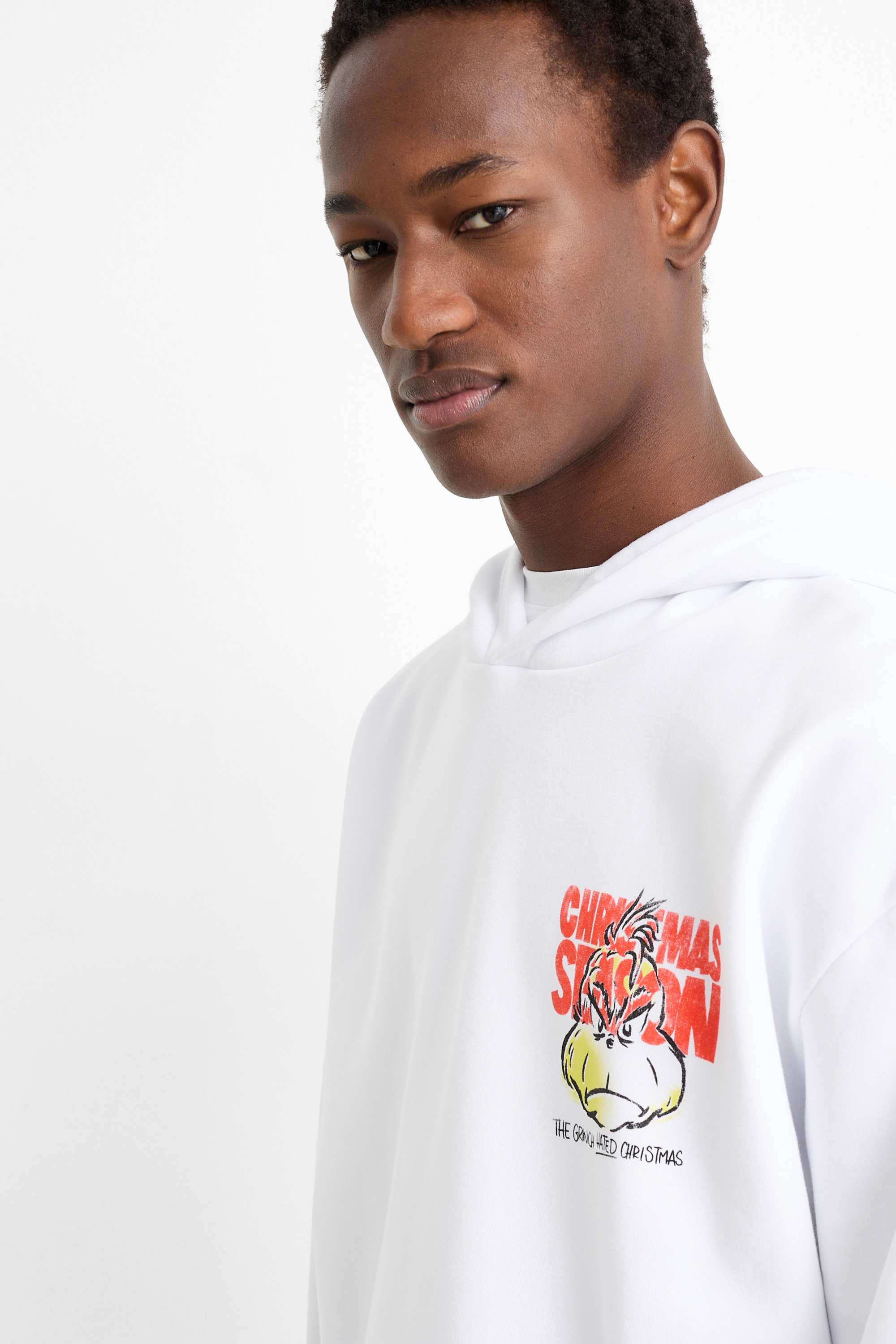 Christmas hoodie - The Grinch cremewhite