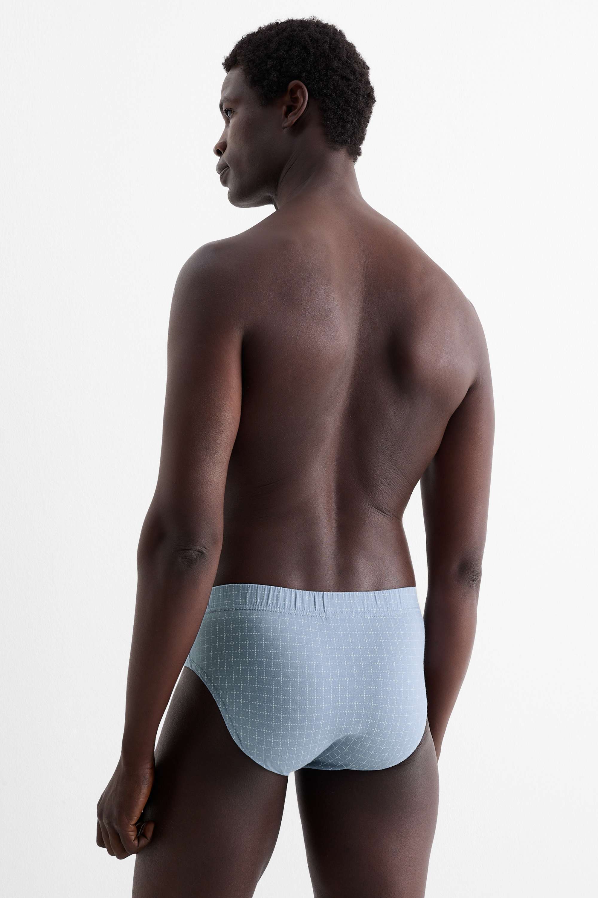 Multipack of 3 - briefs - check light blue