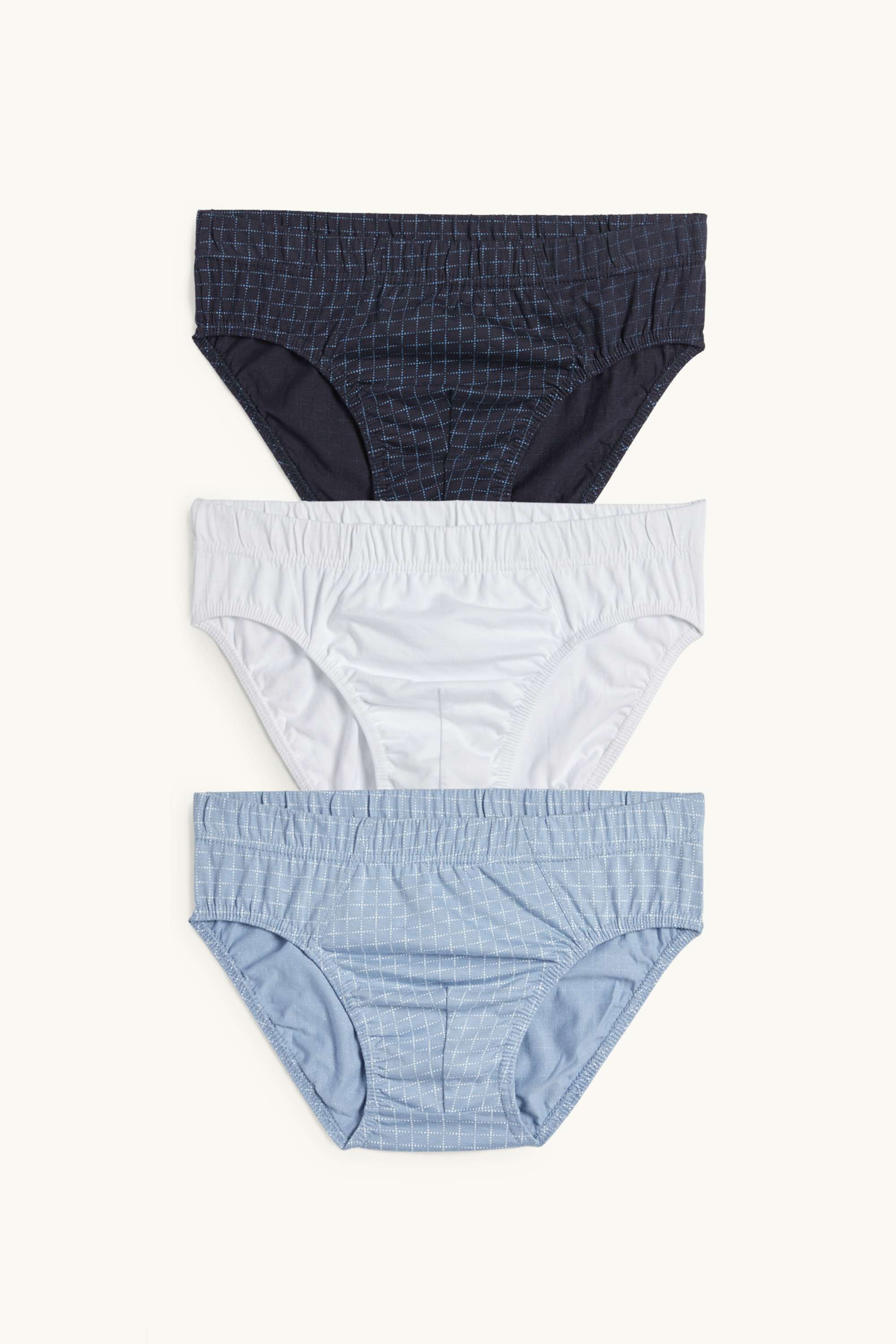 Multipack of 3 - briefs - check light blue