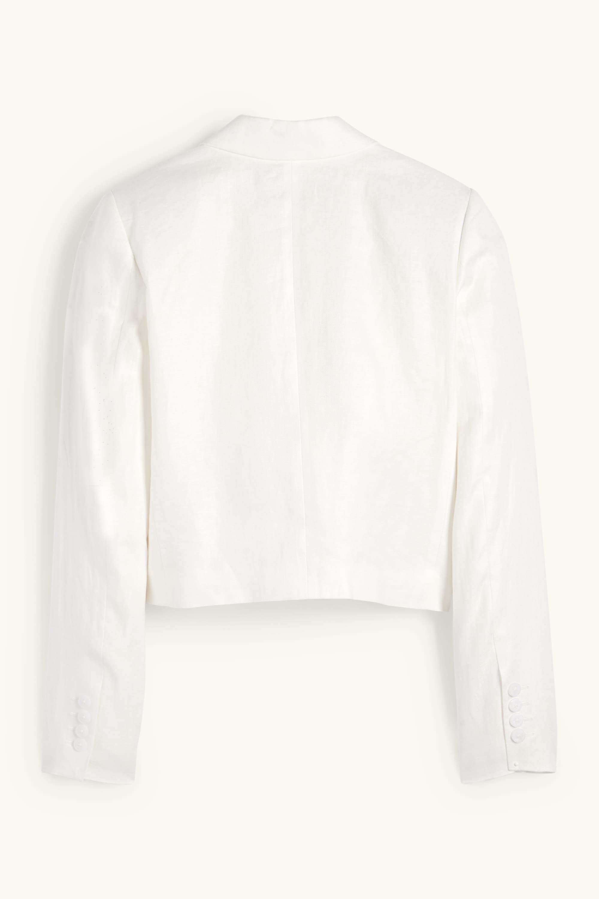 Cropped linen blazer- regular fit cremewhite