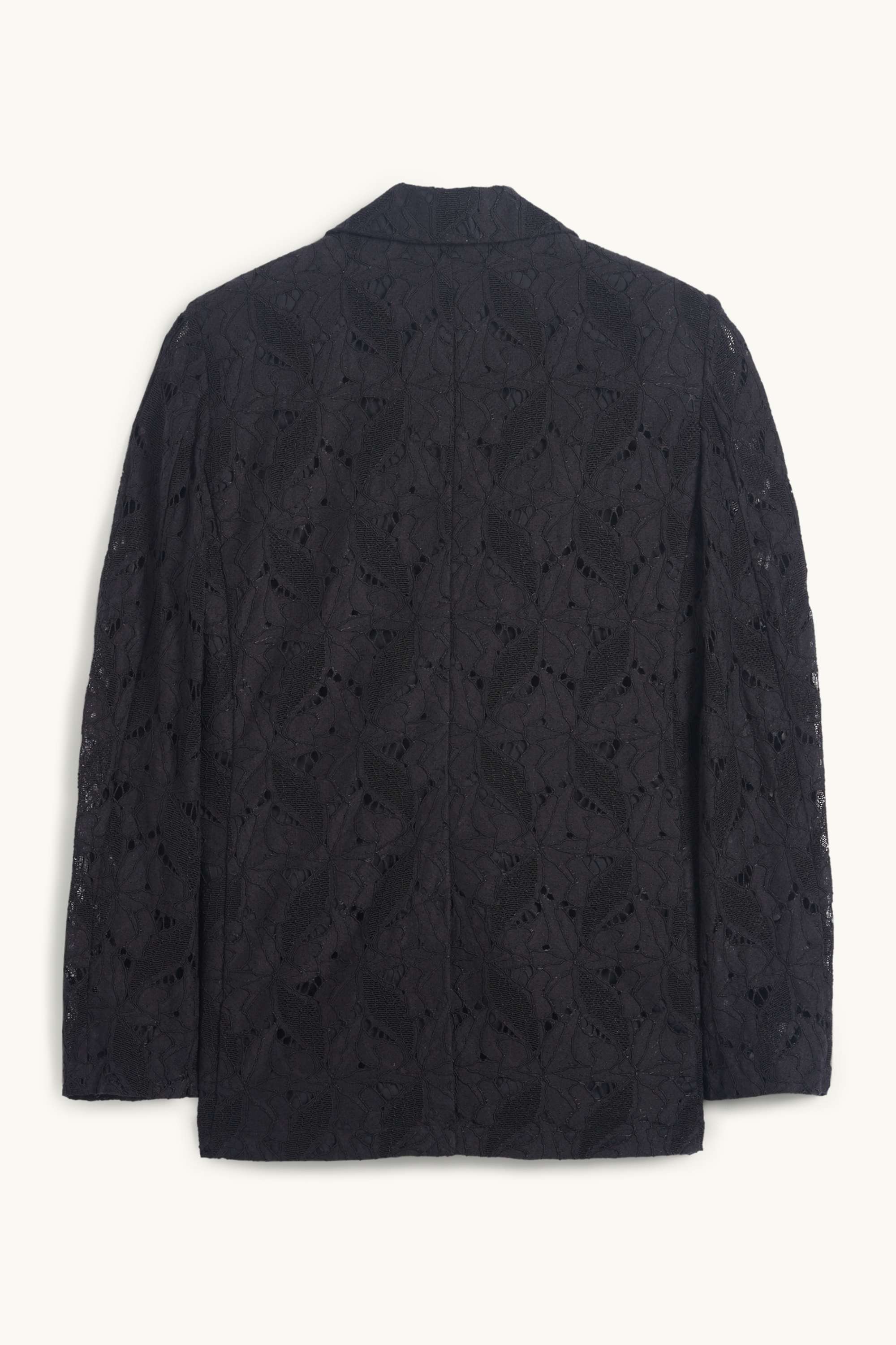 Long lace blazer - relaxed fit black