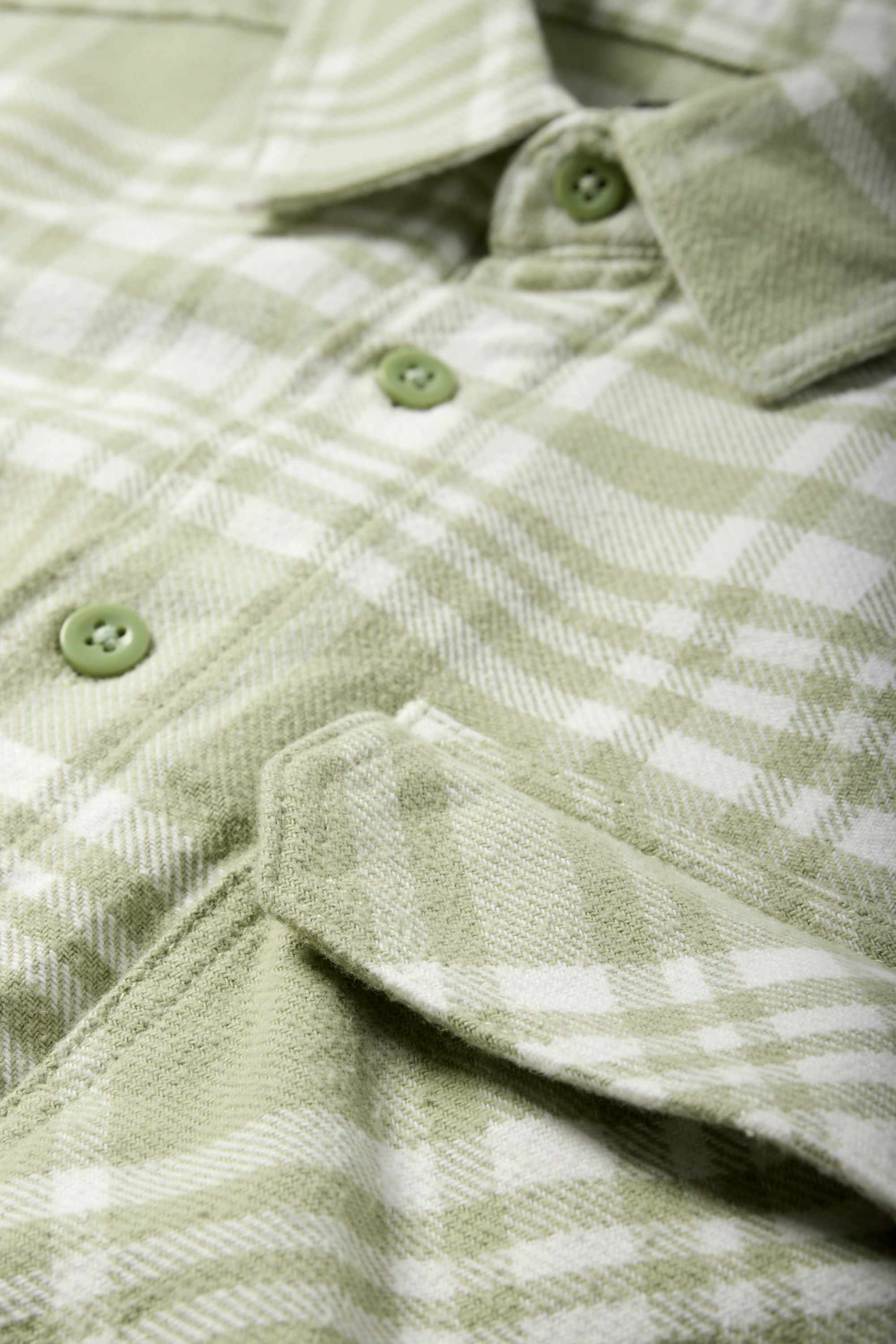 Flannel shirt - regular fit - kent collar - check mint green