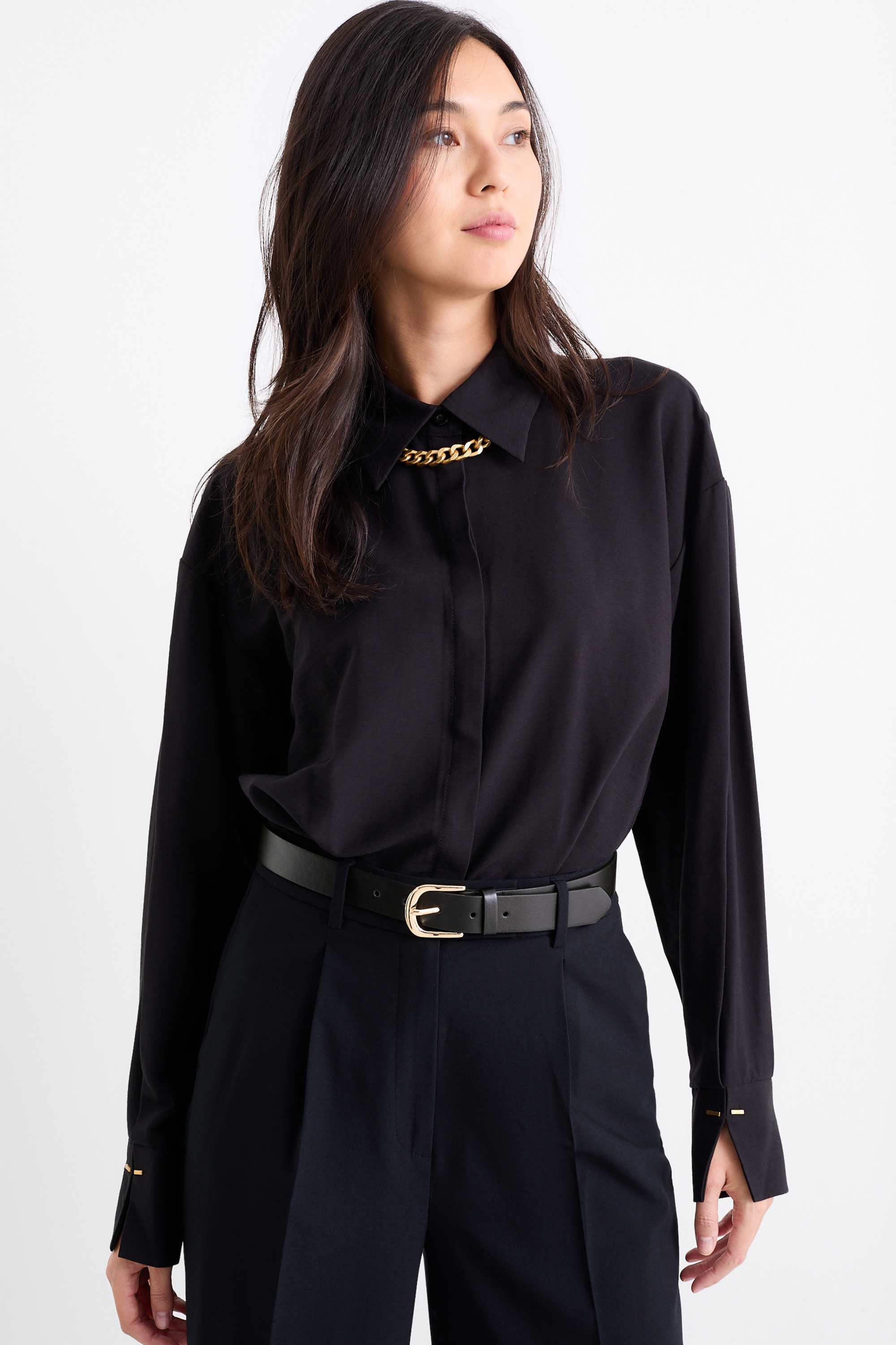 Belt - faux leather black (1)