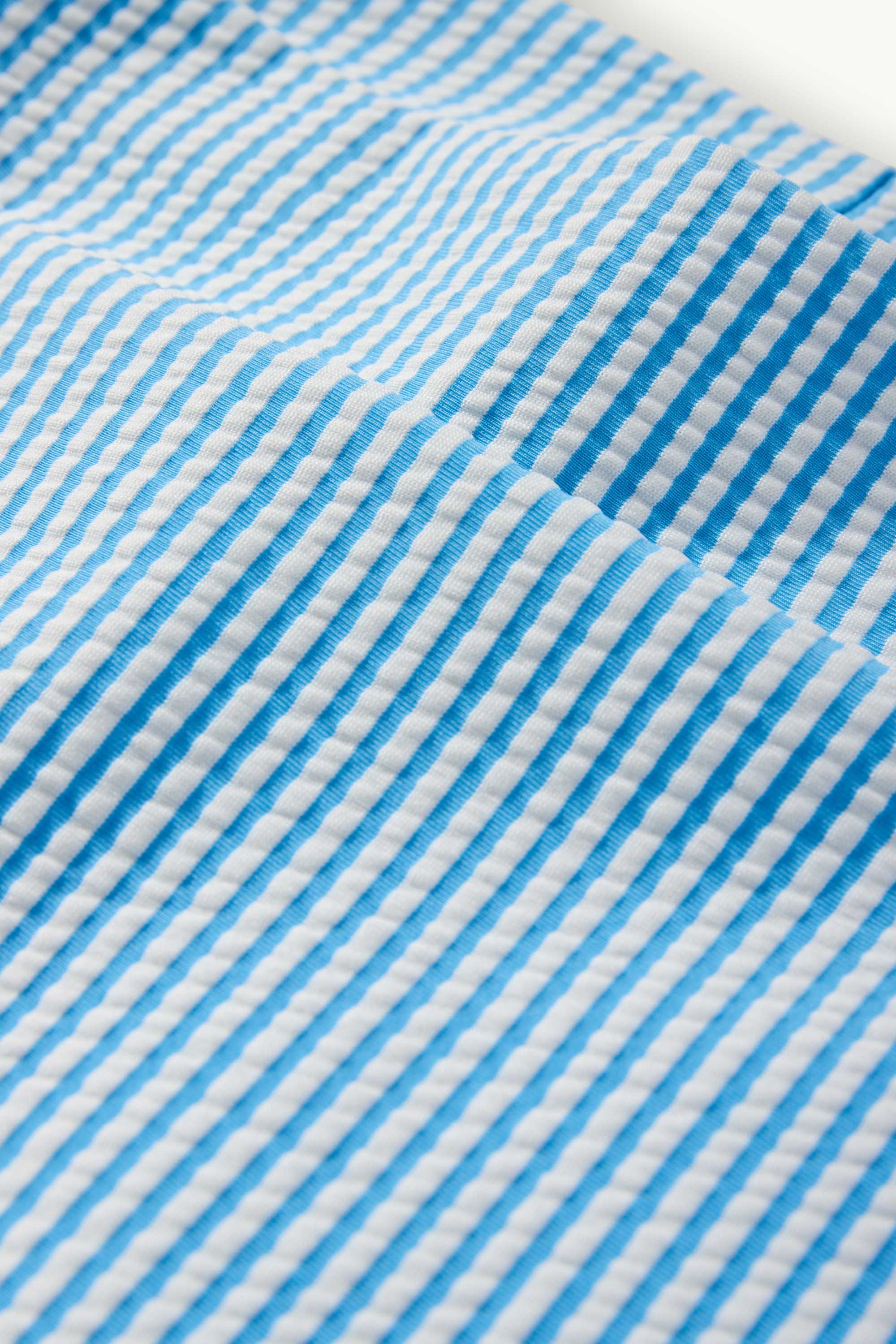 Bikini bottoms - high waist - LYCRA® XTRA LIFE™ - striped white / light blue