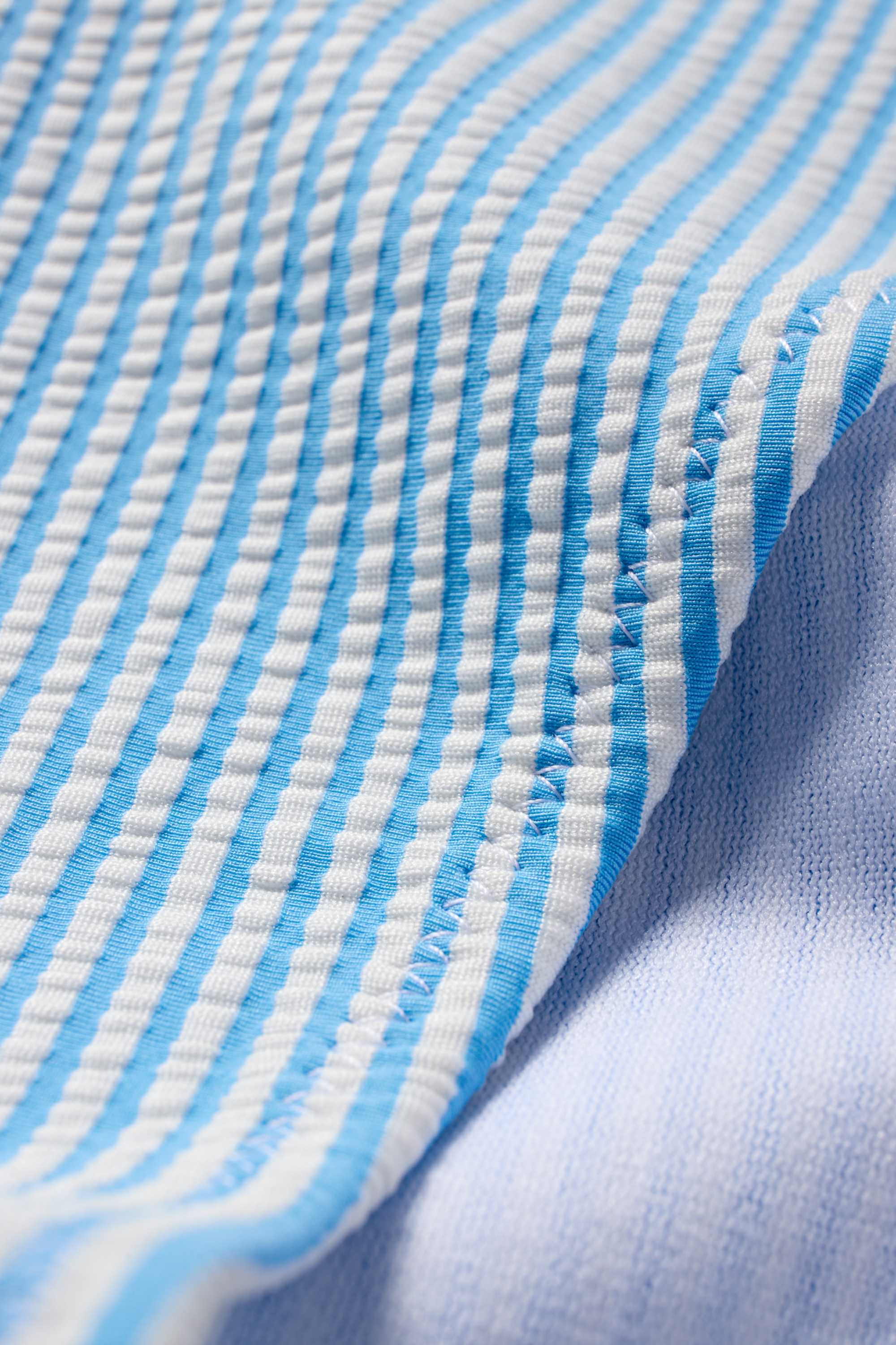 Bikini bottoms - mid waist - LYCRA® XTRA LIFE™ - striped white / light blue