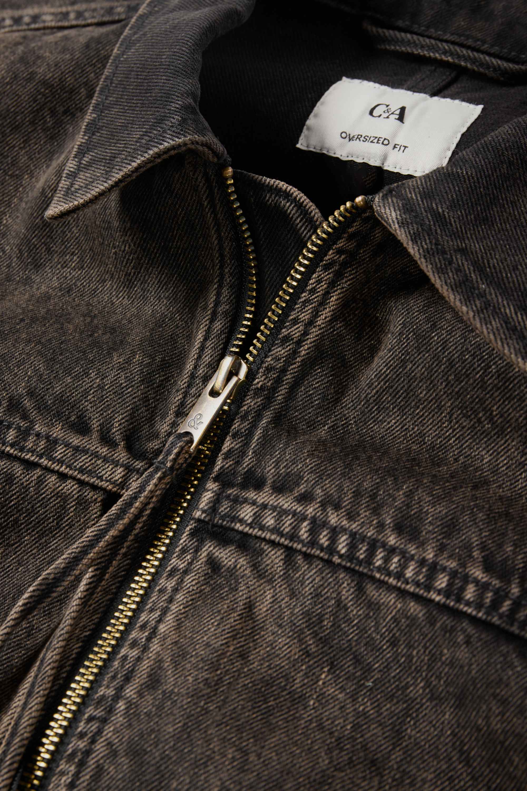 Oversized denim jacket denim-brown