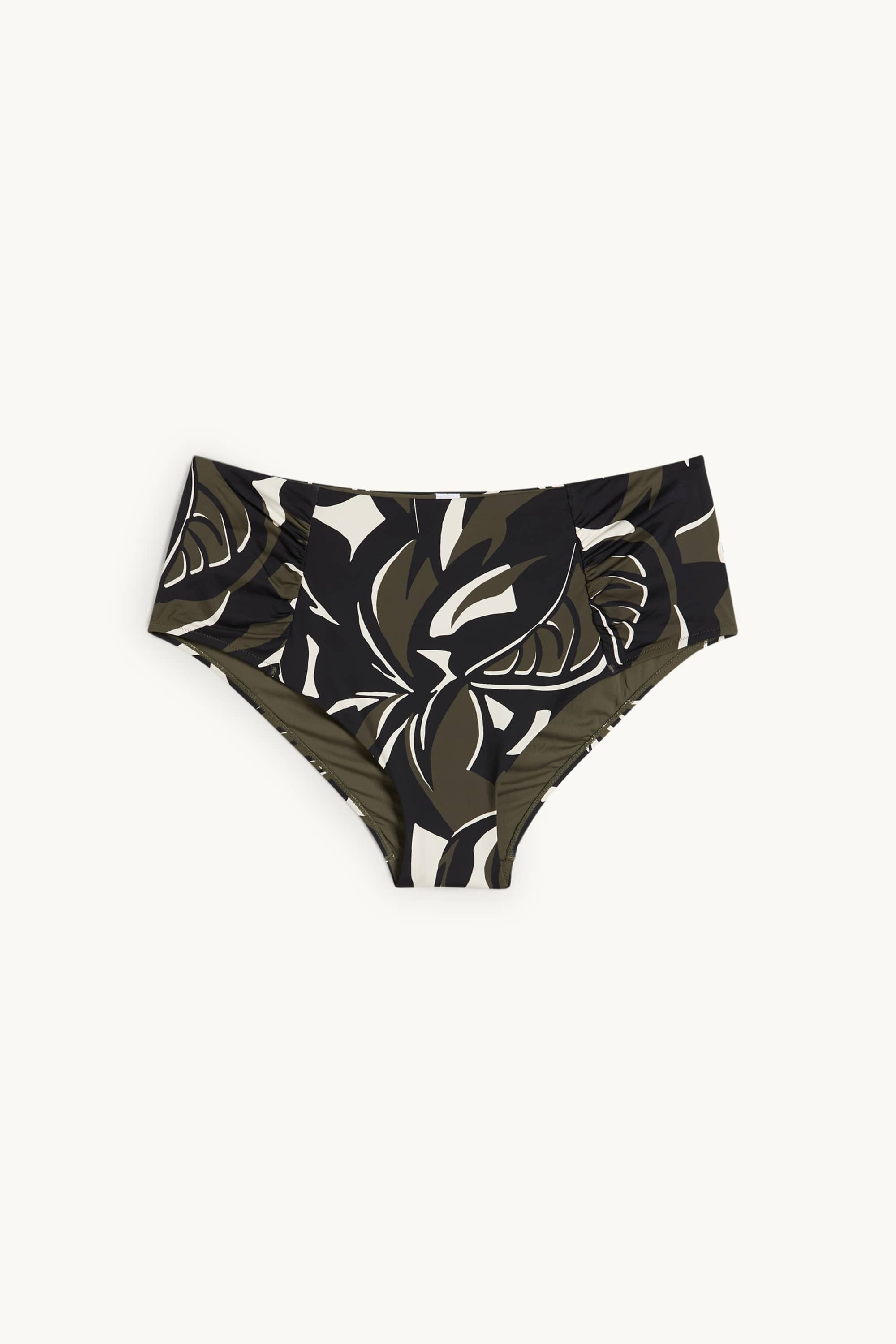 Bikini bottoms - high waist - LYCRA® XTRA LIFE™ - patterned dark green / black