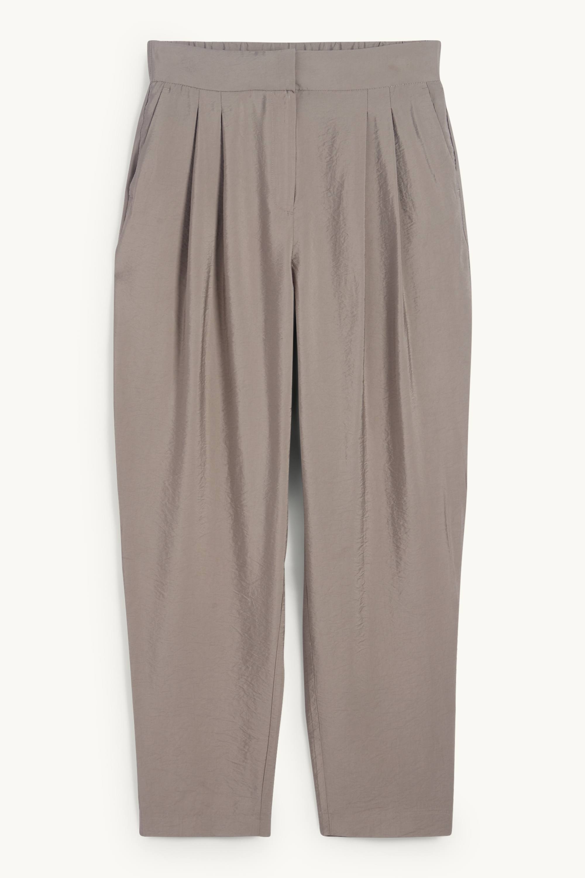 Business trousers - high waist - loose fit gray