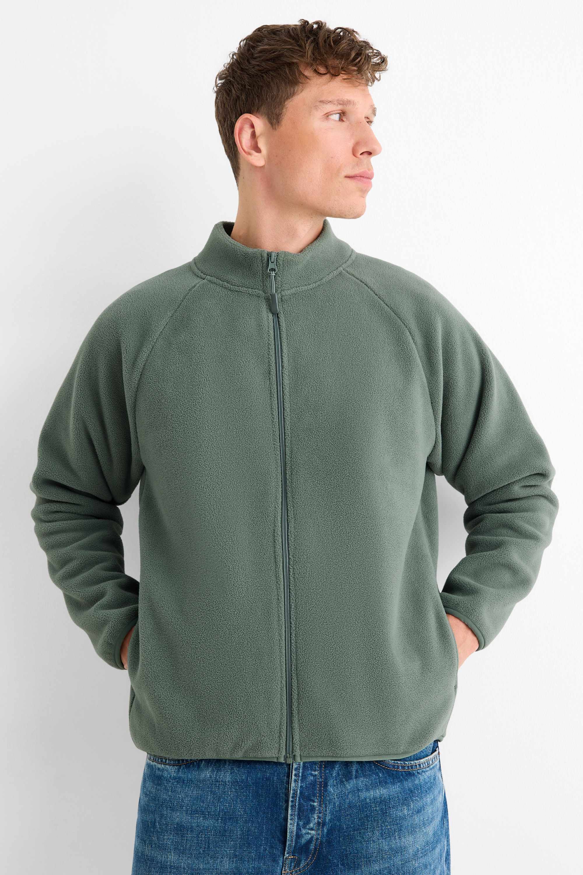 Fleece jacket dark green