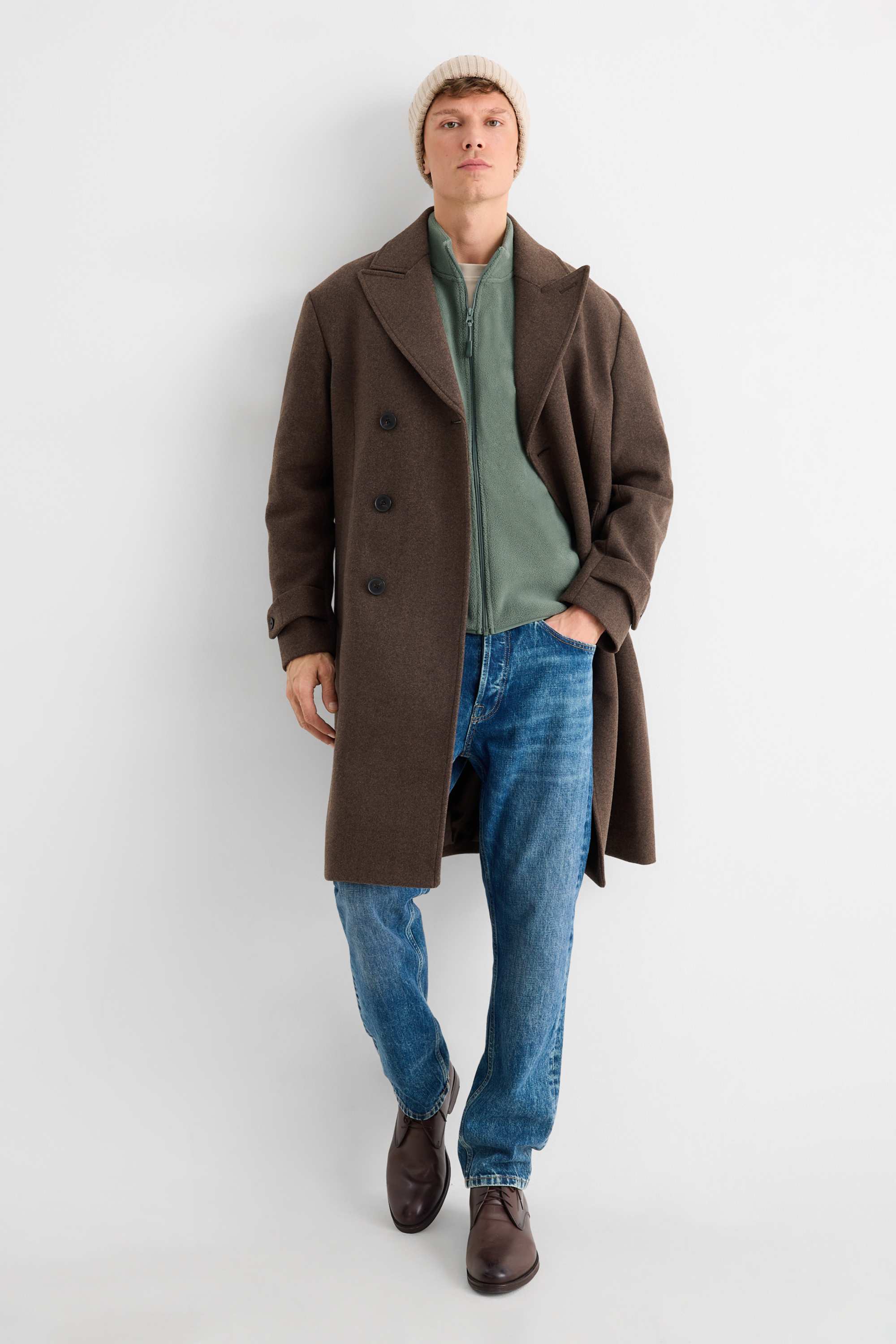 Fleece jacket dark green