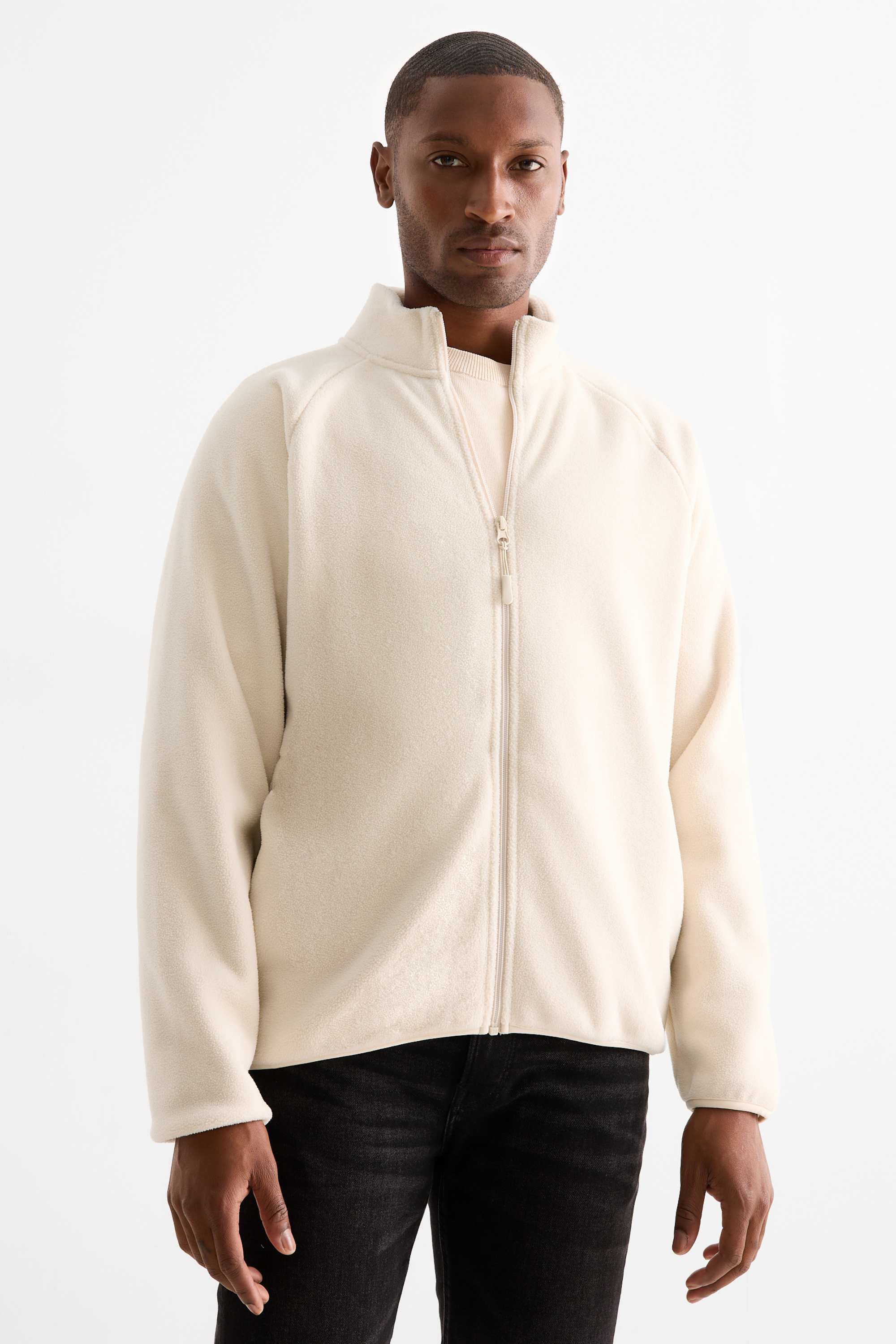 Fleece jacket cremewhite