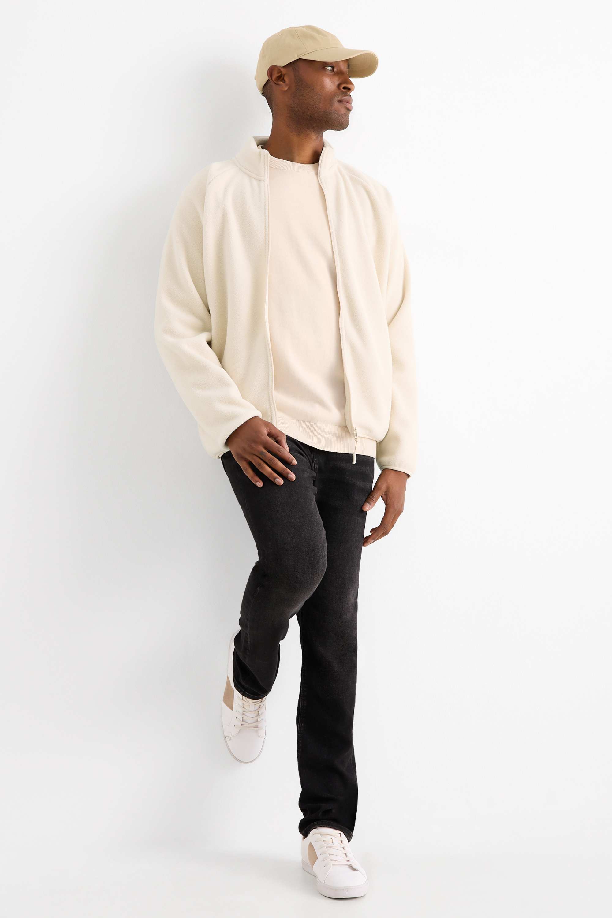 Fleece jacket cremewhite