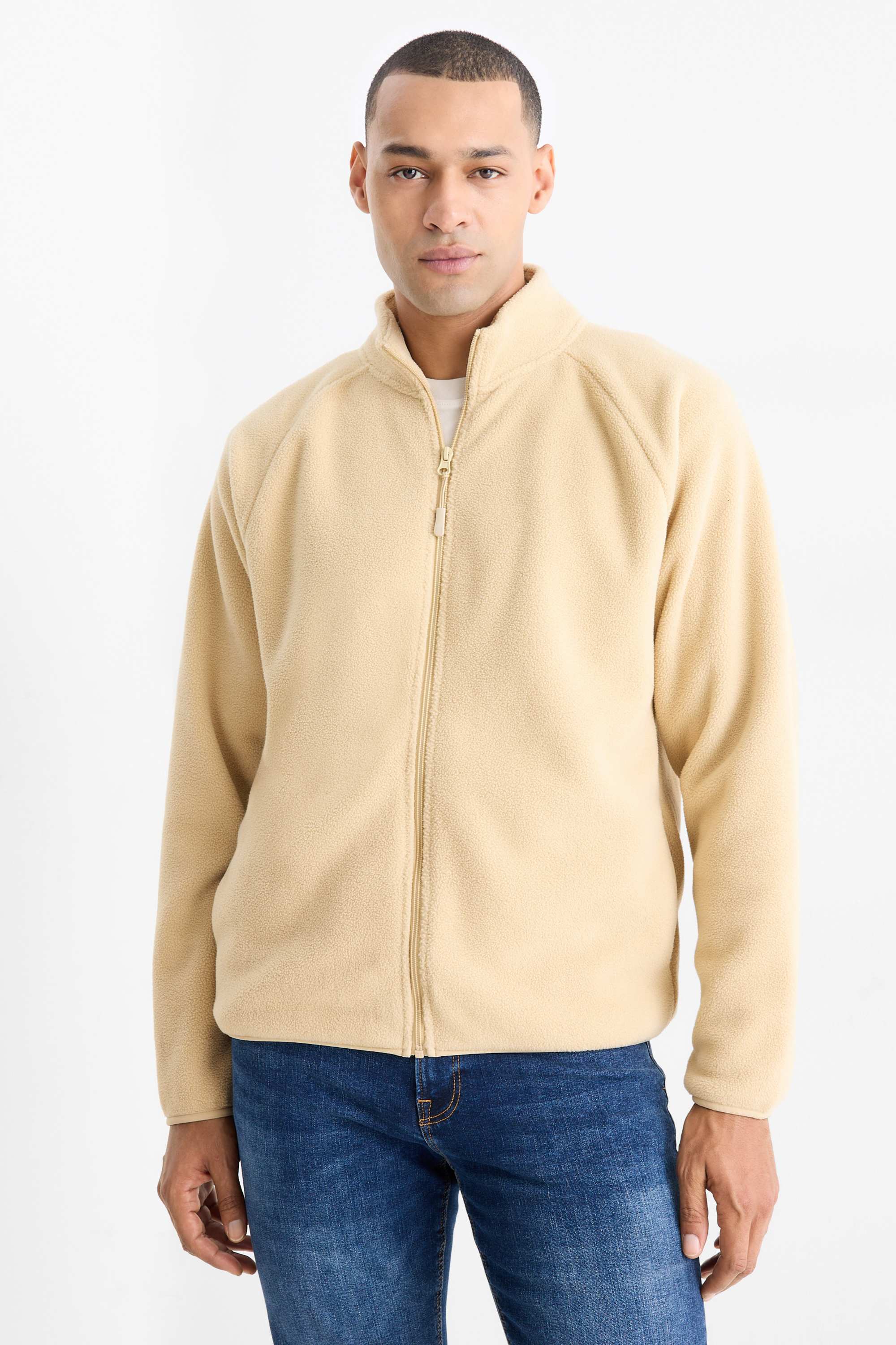 Fleece jacket beige