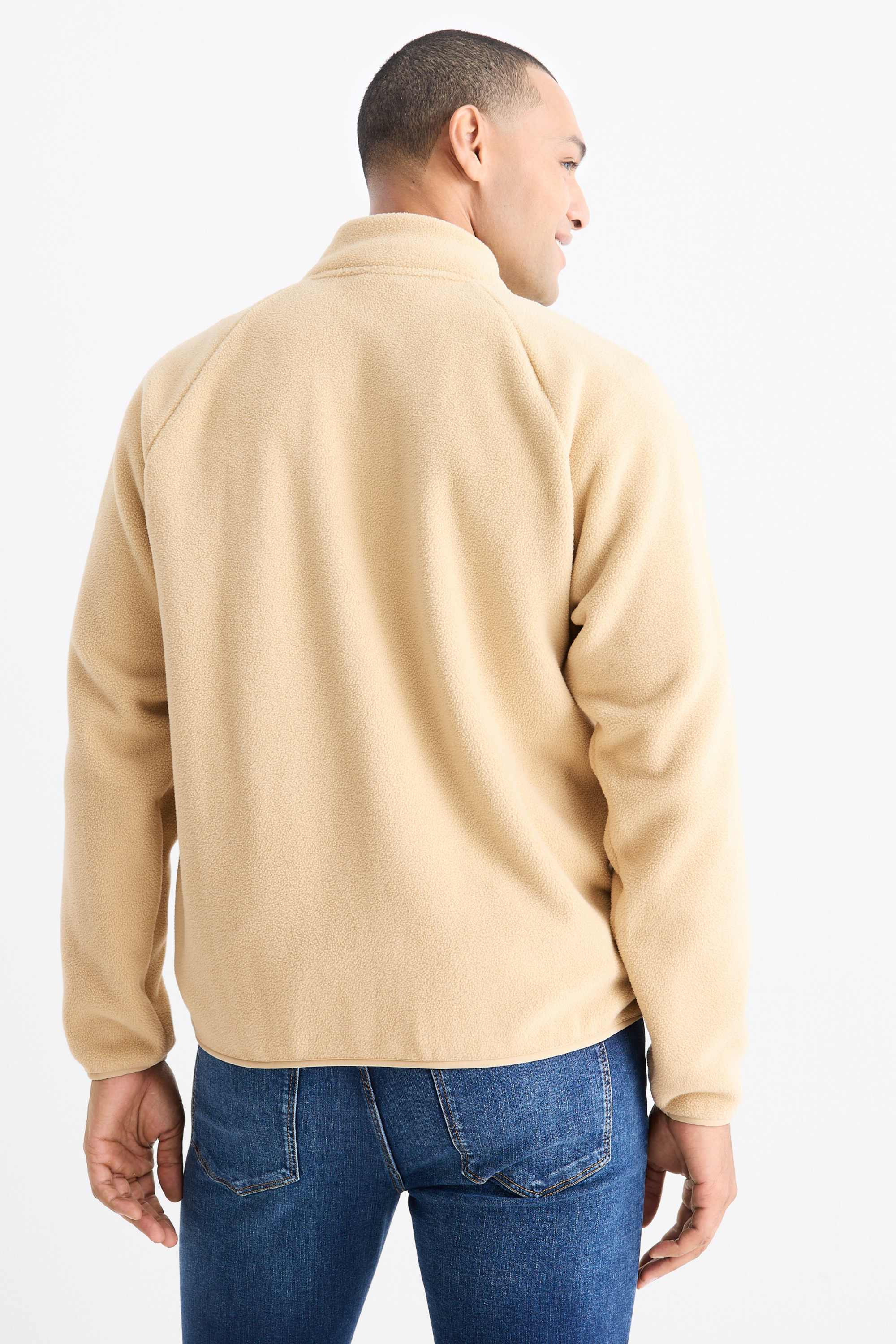 Fleece jacket beige