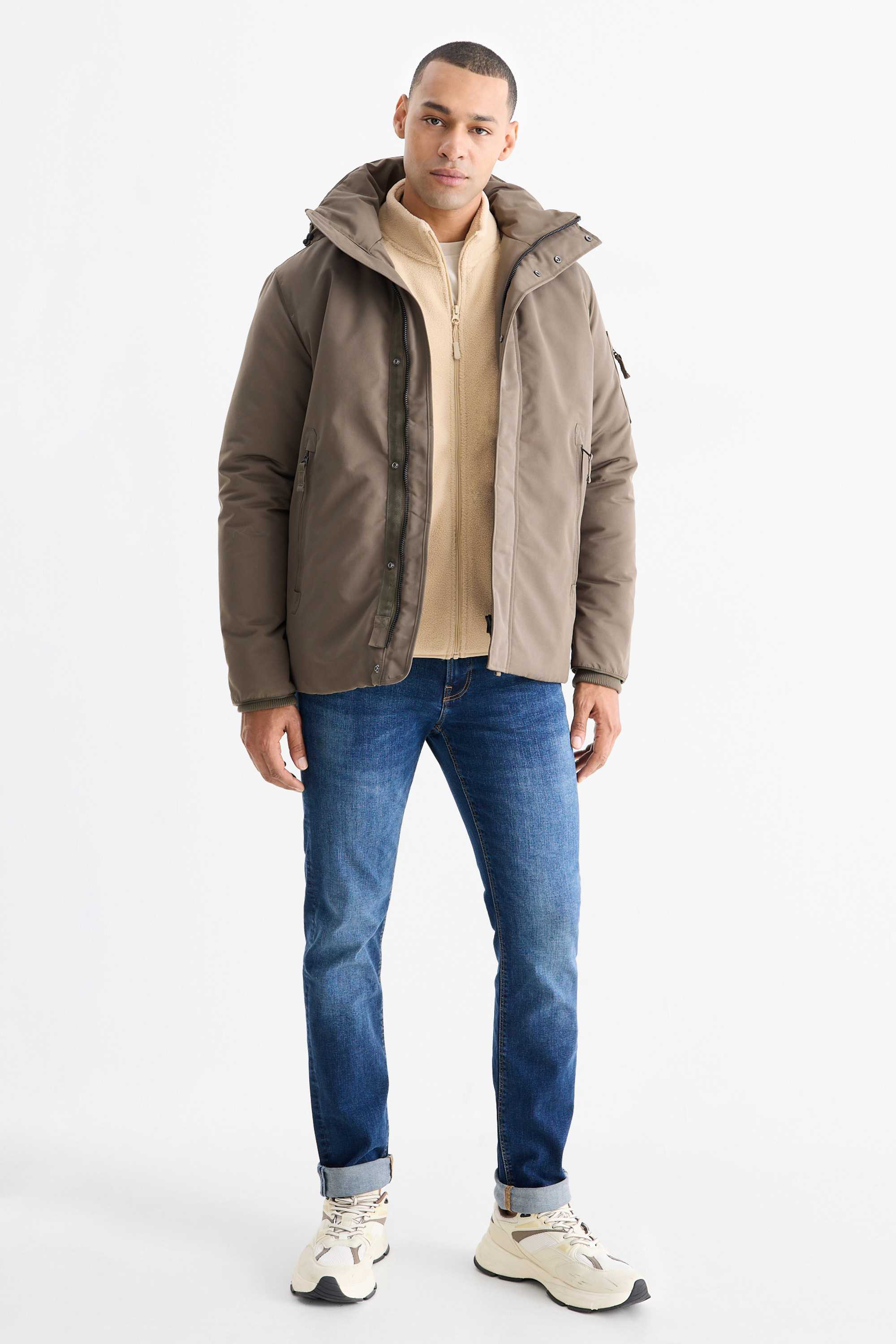 Fleece jacket beige