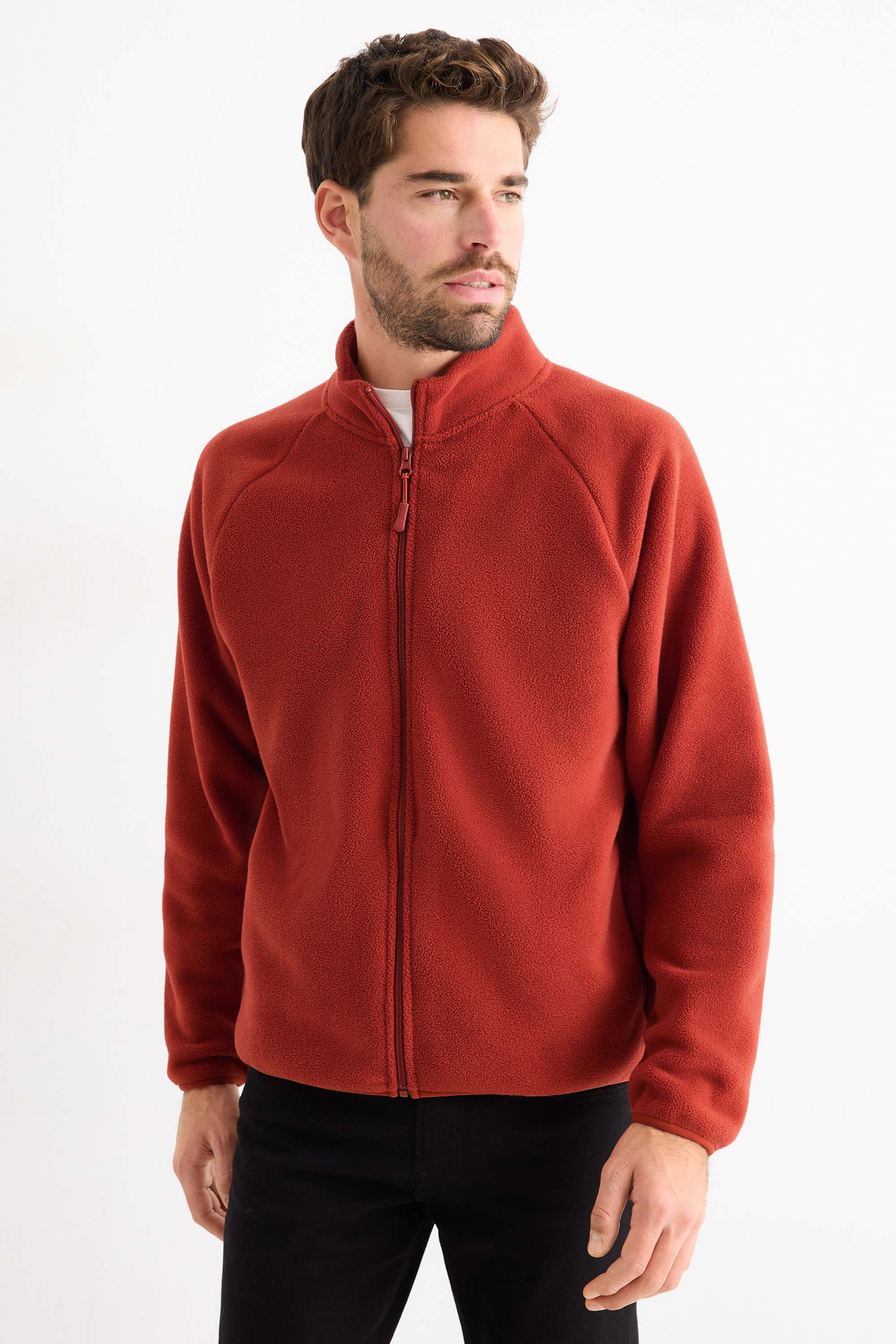 Fleece jacket dark orange
