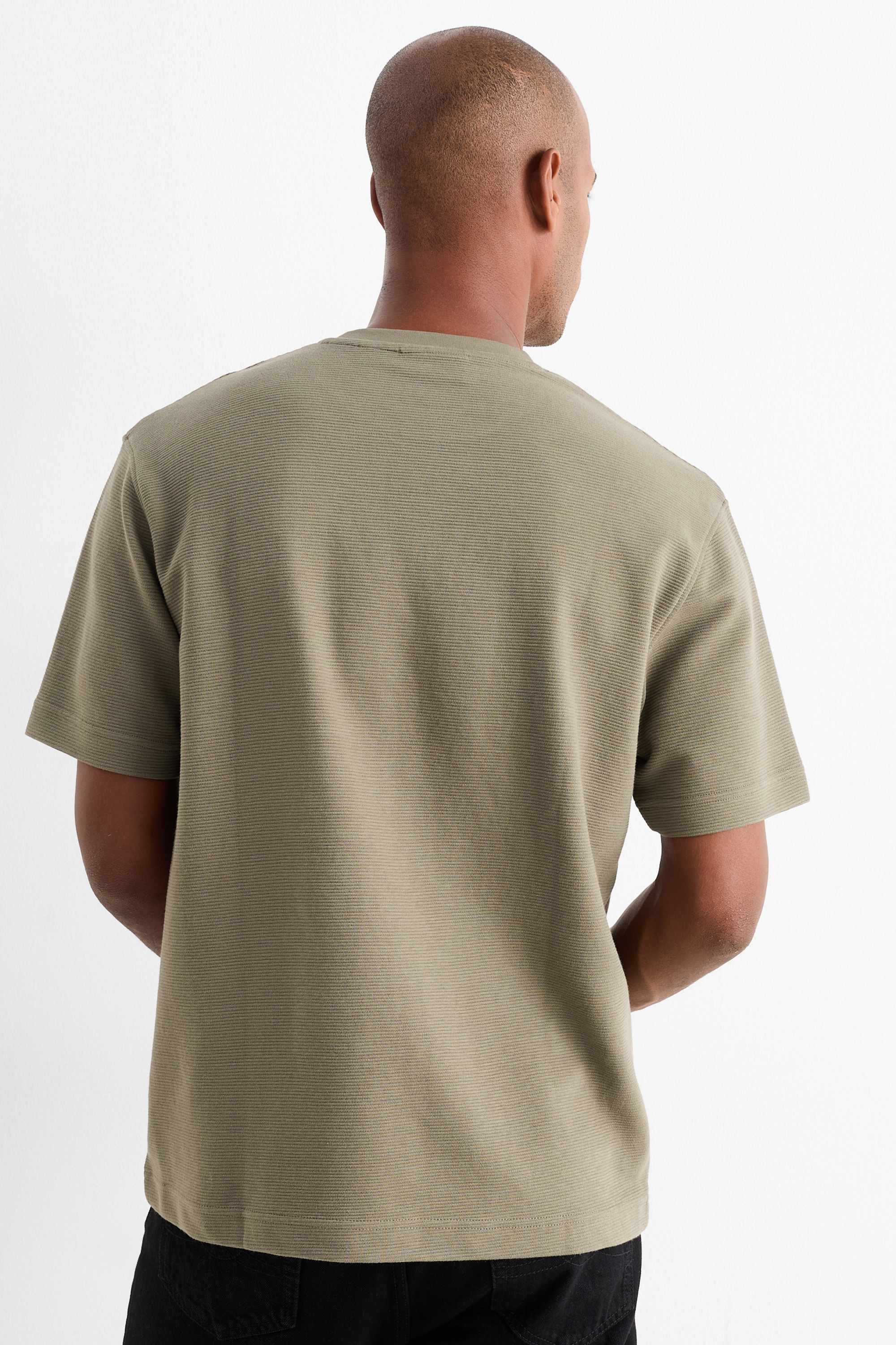T-shirt - relaxed fit - ribbed green
