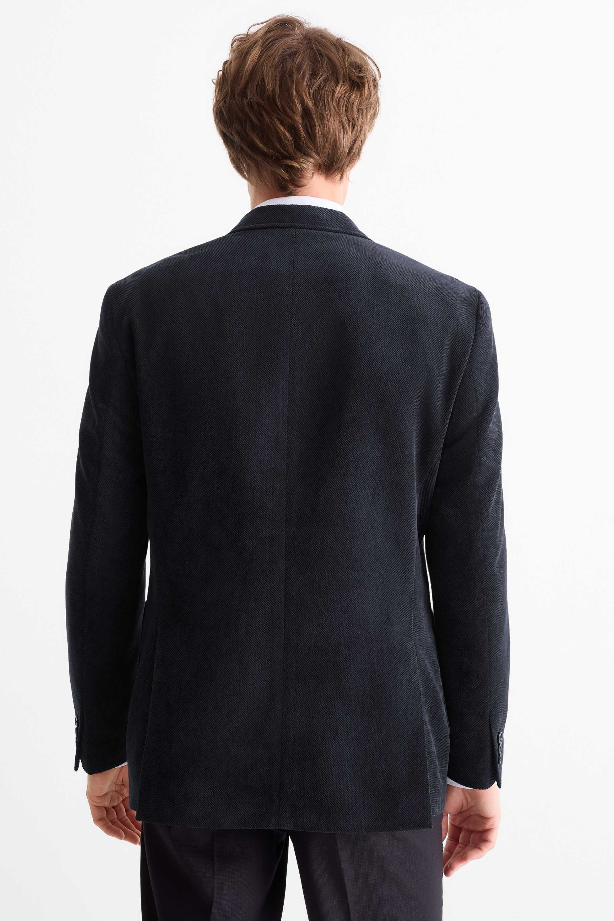 Tailored jacket - regular fit - textured dark gray (1)