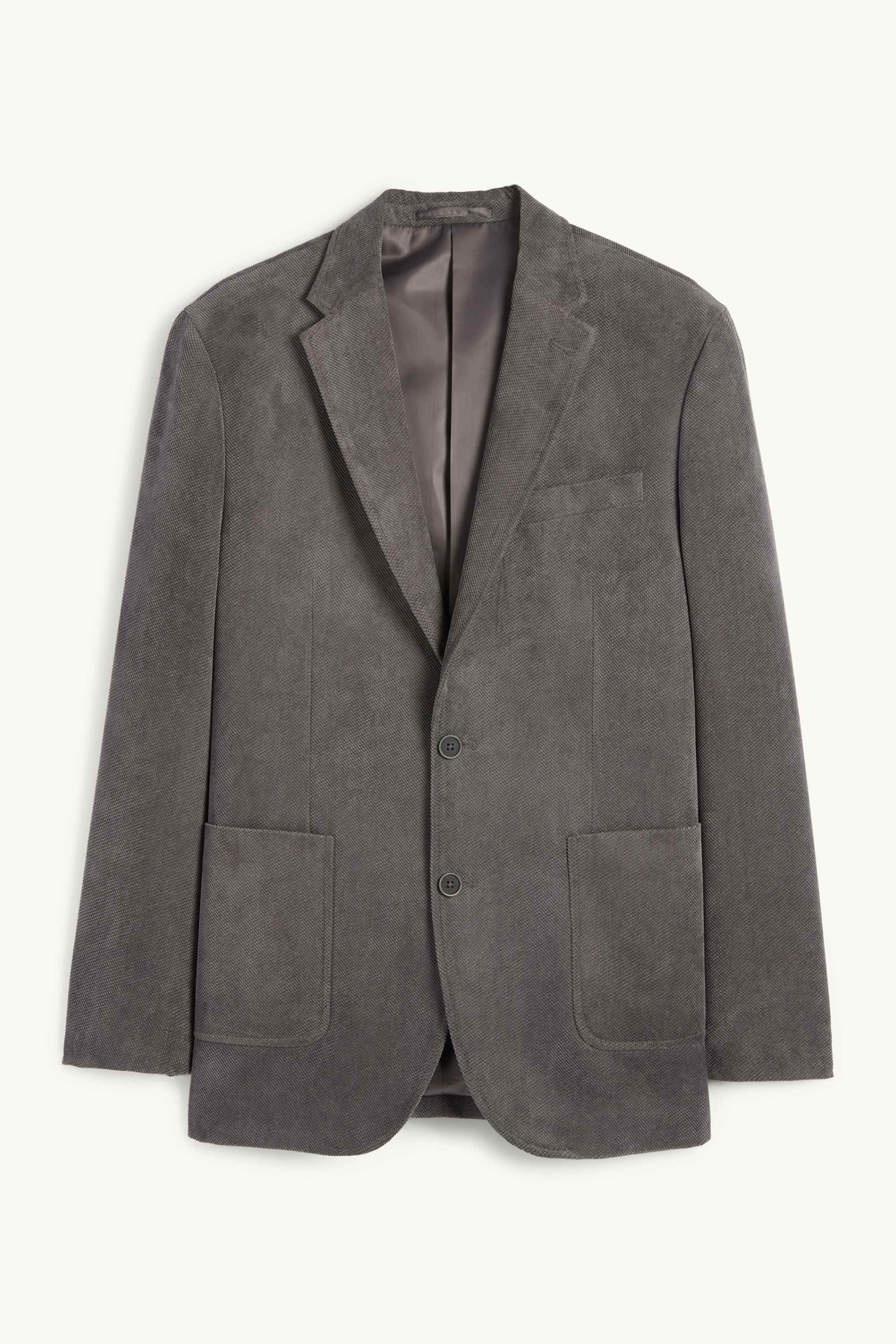 Tailored jacket - regular fit - textured gray