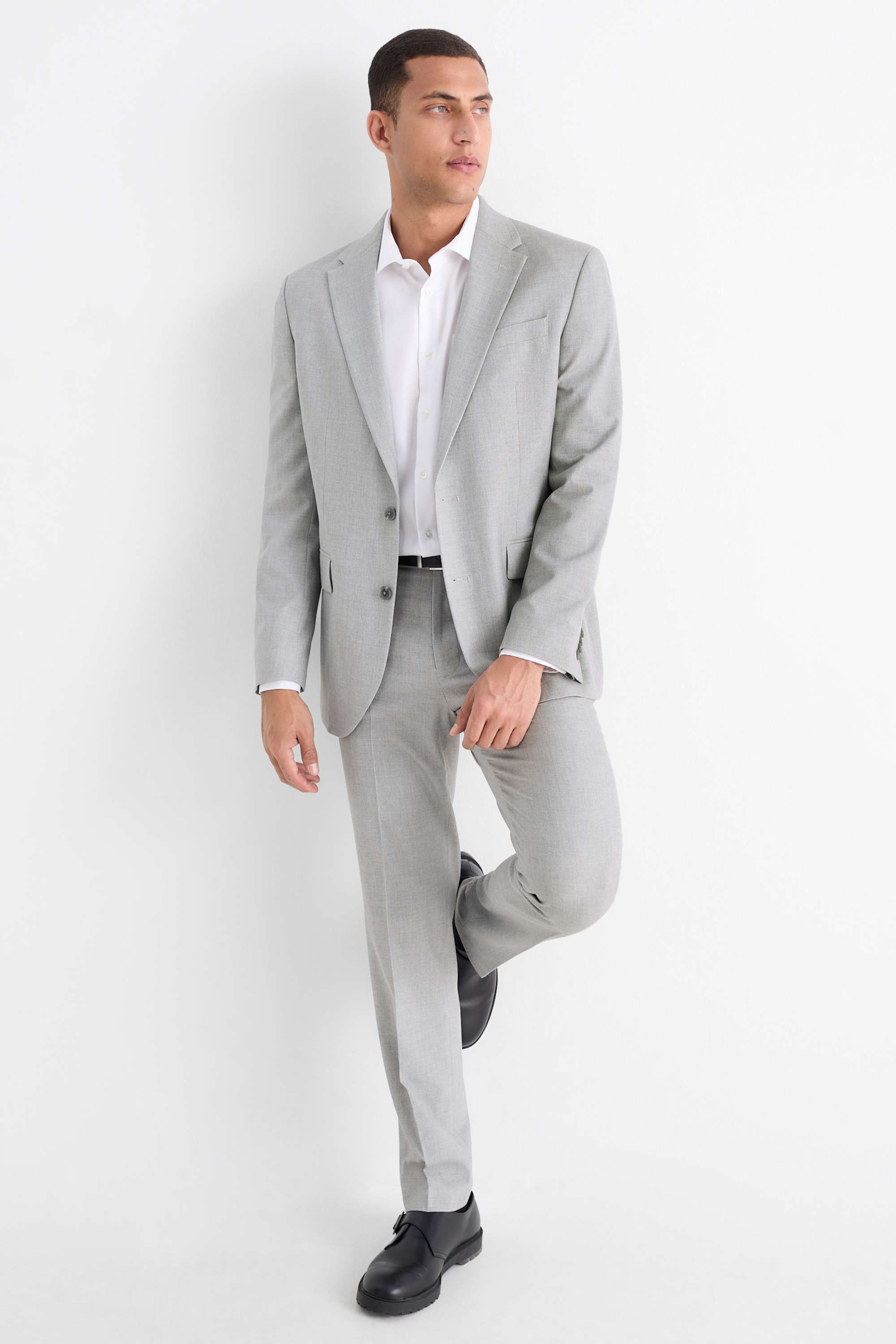 Mix & match tailored jacket - regular fit - Flex light gray