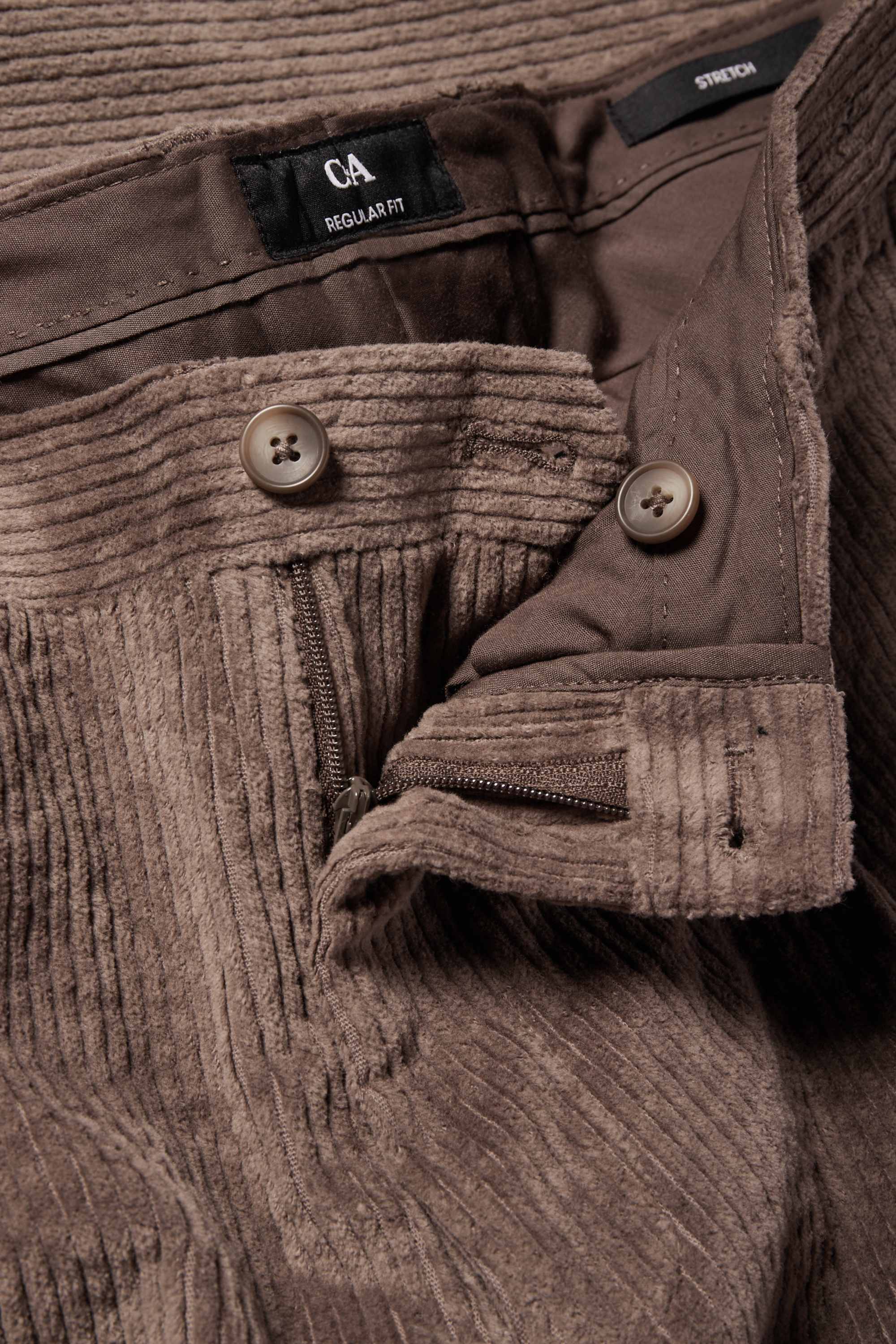 Corduroy mix & match trousers - regular fit - stretch brown