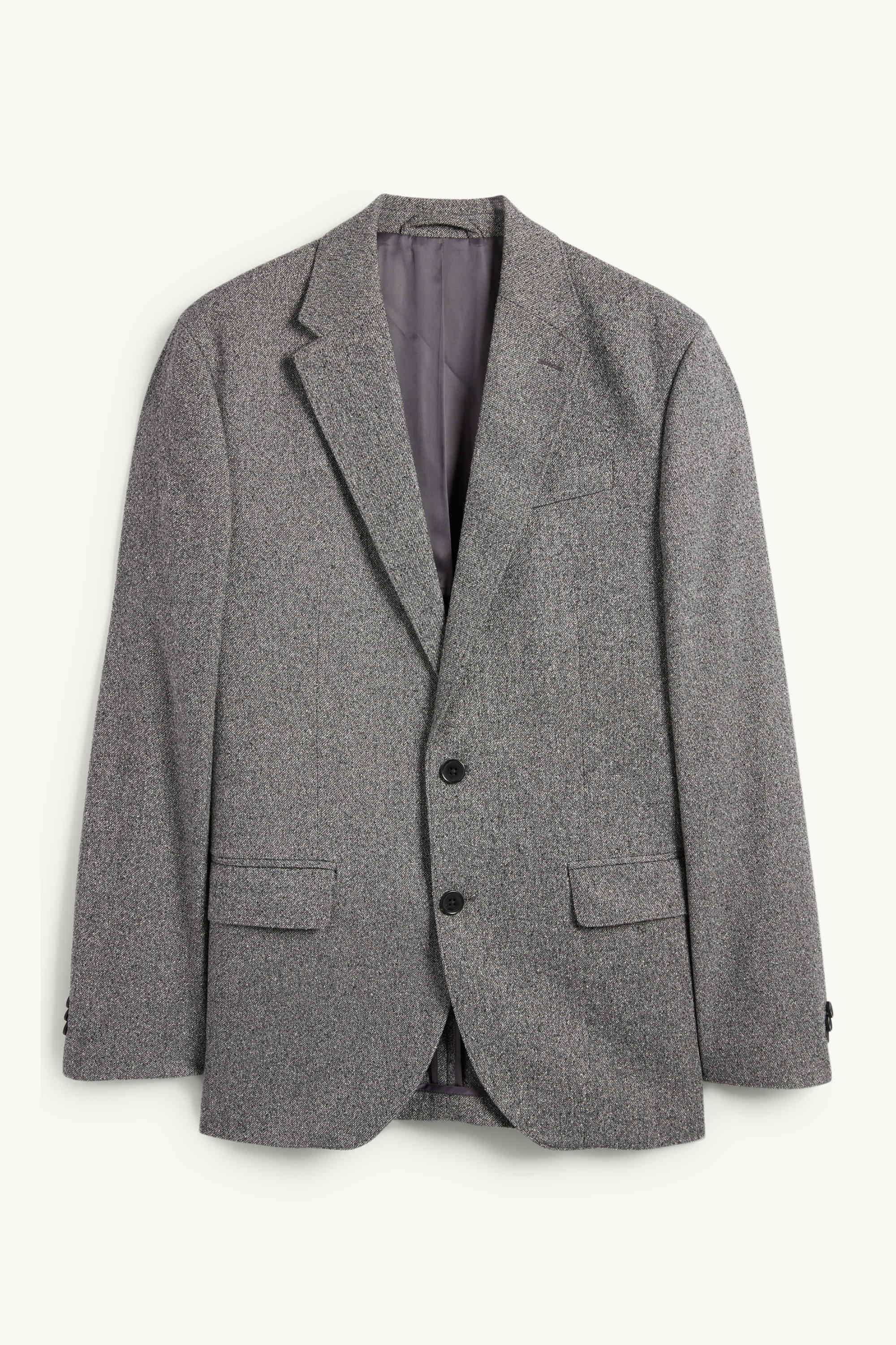 Mix & match tailored jacket - regular fit - stretch - textured gray-melange